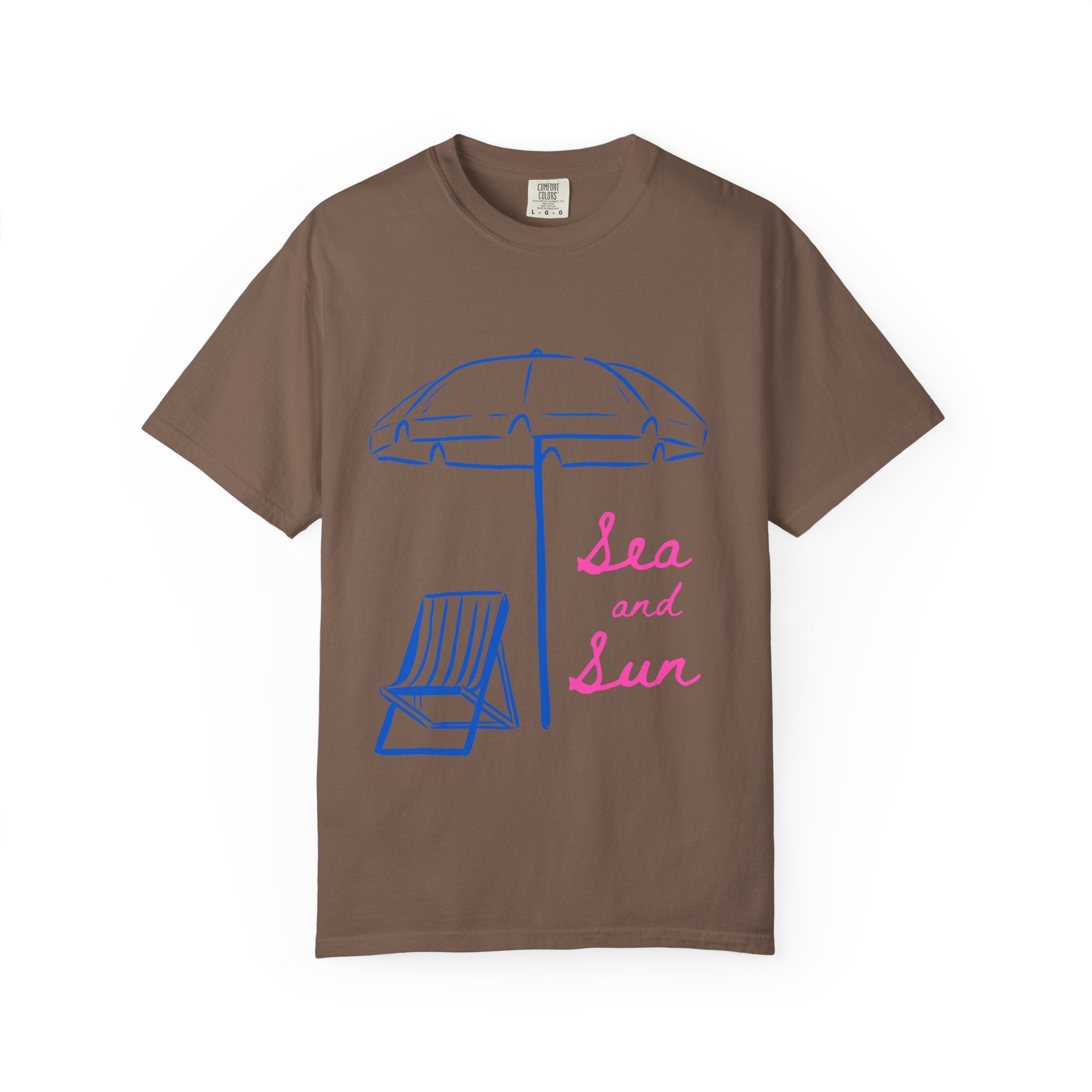 Sea and Sun T-Shirt — Beach Umbrella & Chair Graphic Tee