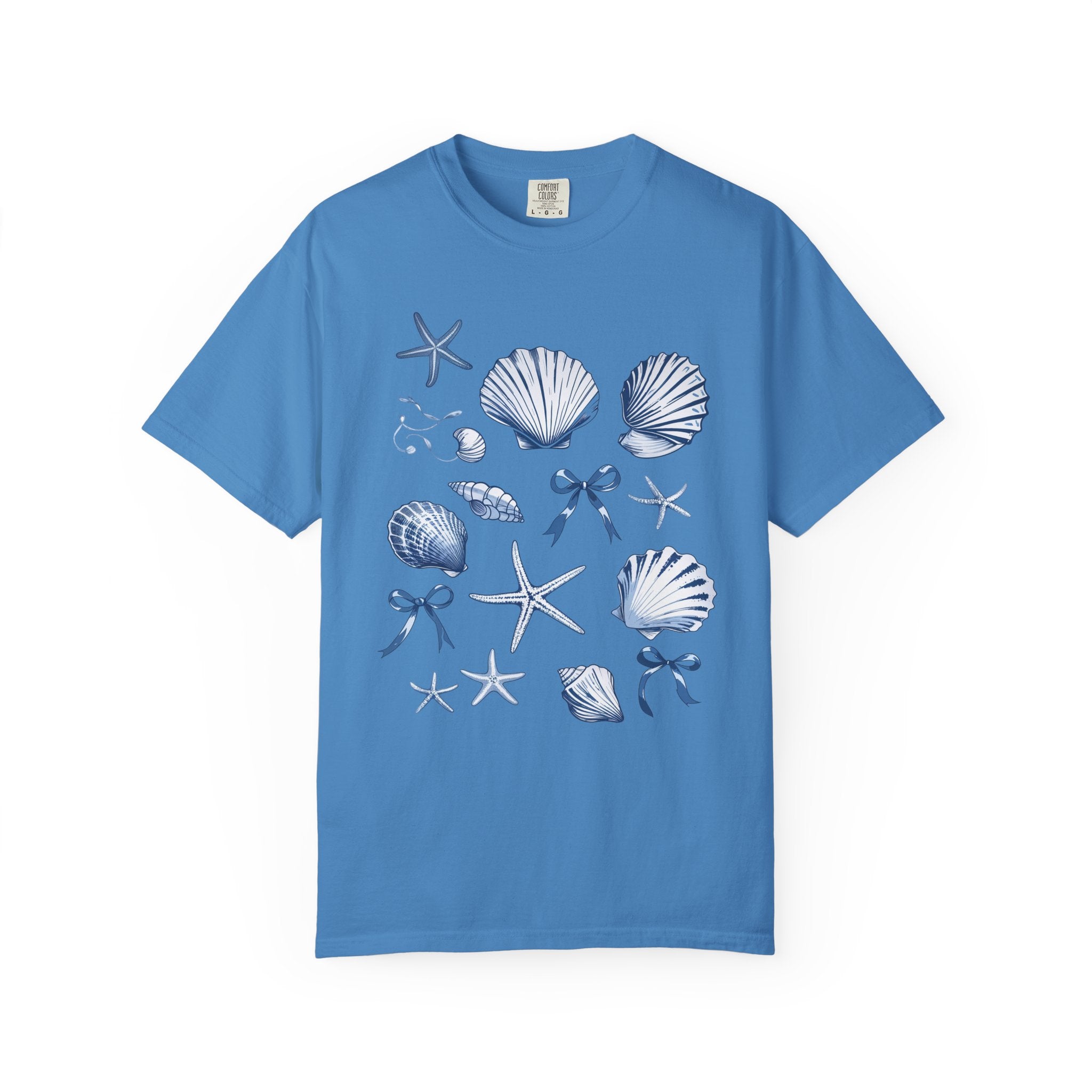 Seashell Pattern T-Shirt — Nautical Beach Shell Graphic Tee