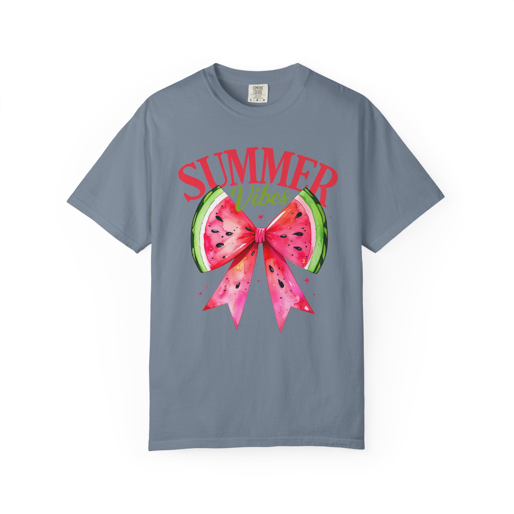 Summer Vibes Watermelon Bow T-Shirt | Tropical Fruit Graphic