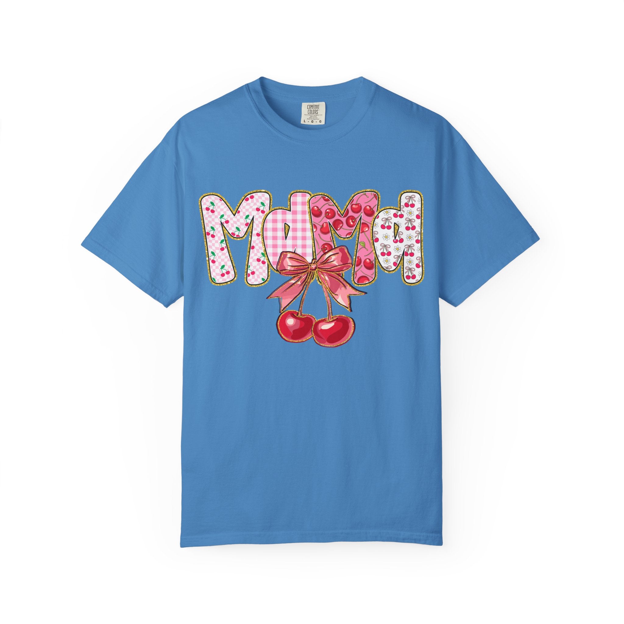 Mom Cherry Graphic T-Shirt — Cute Retro Cherry Bow Mother's Day Tee