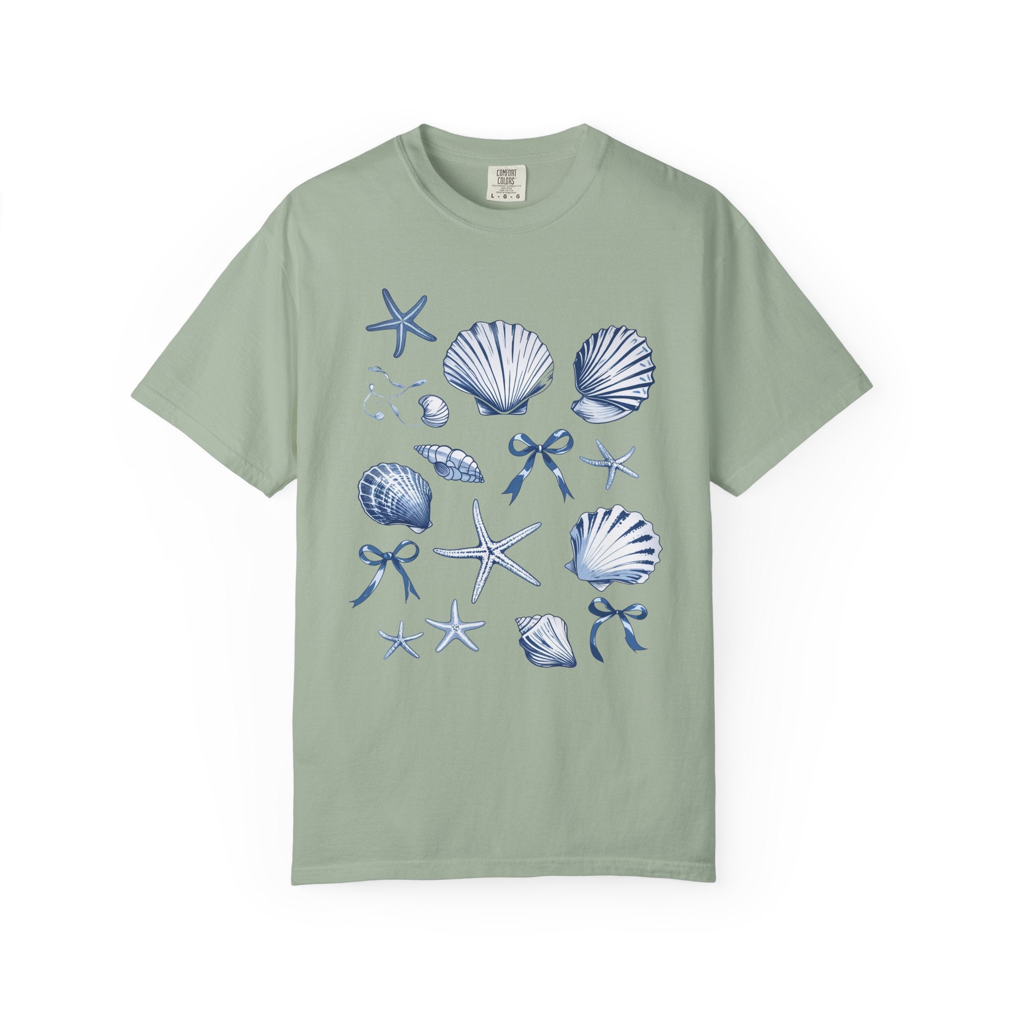 Seashell Pattern T-Shirt — Nautical Beach Shell Graphic Tee