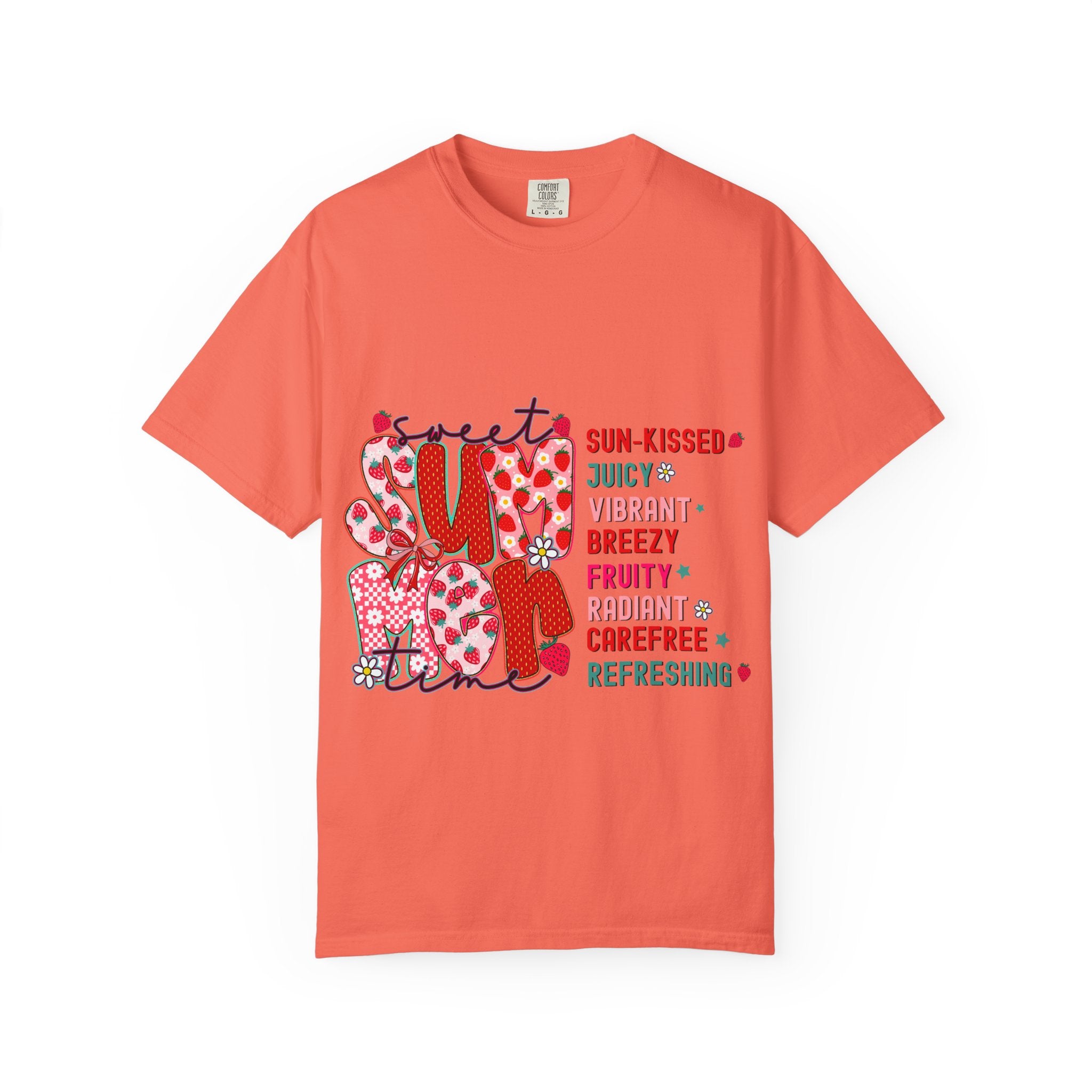 Strawberry Typography T-shirt | Fruity Sun-Kissed Graphic Tee