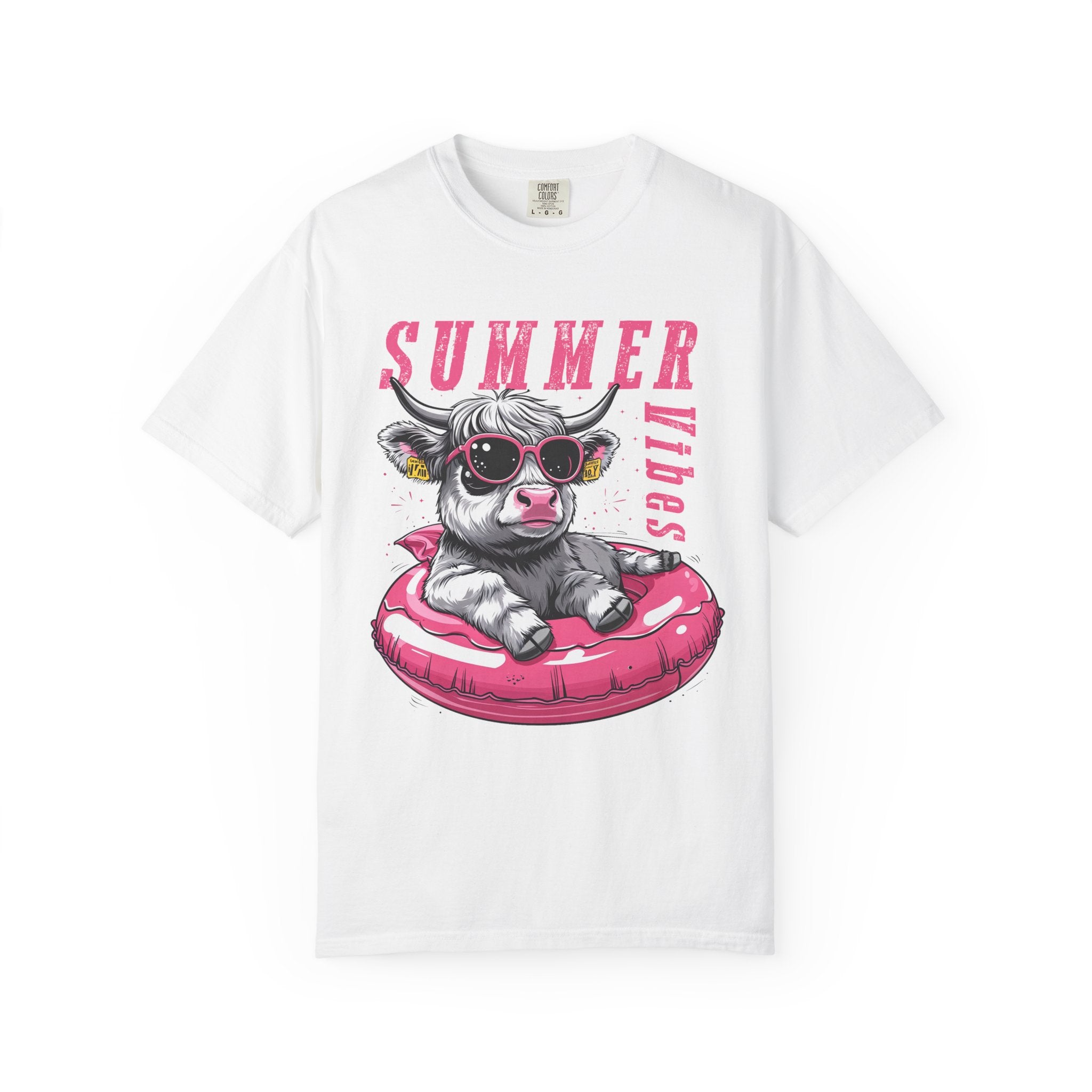 T-Shirt — "Summer Vibes" Cow Float Graphic Tee