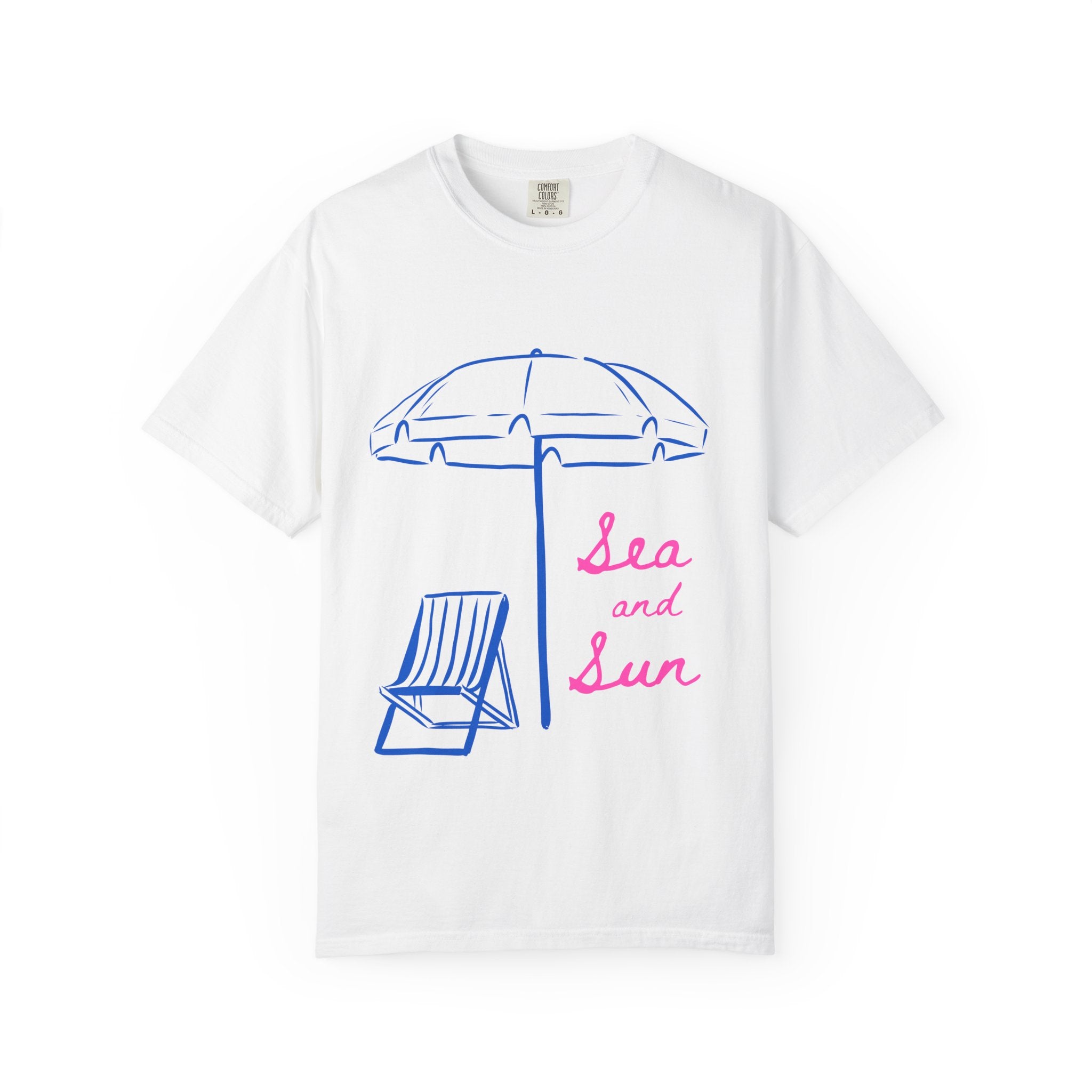 Sea and Sun T-Shirt — Beach Umbrella & Chair Graphic Tee