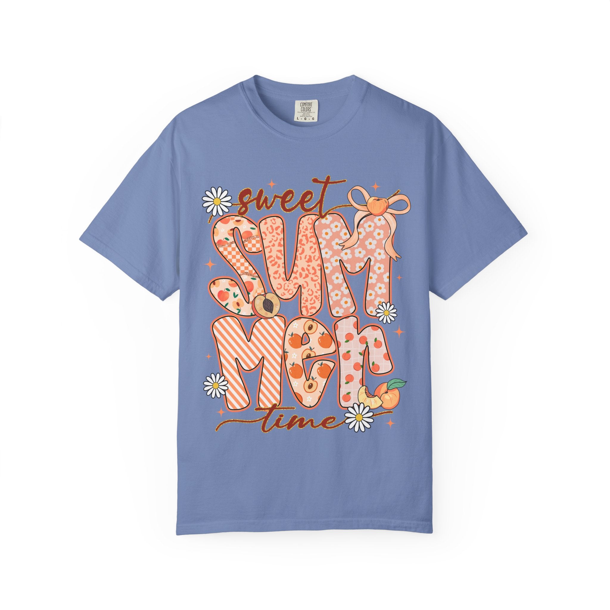Sweet Summertime T-Shirt — Retro Peach Daisy Graphic