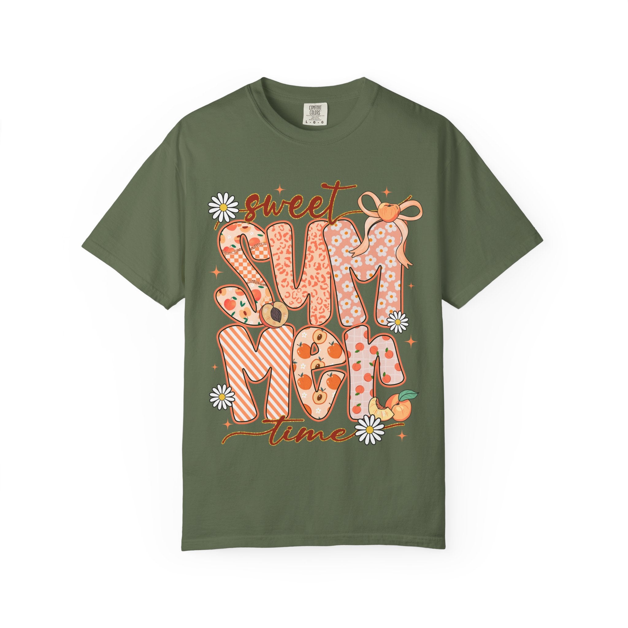 Sweet Summertime T-Shirt — Retro Peach Daisy Graphic