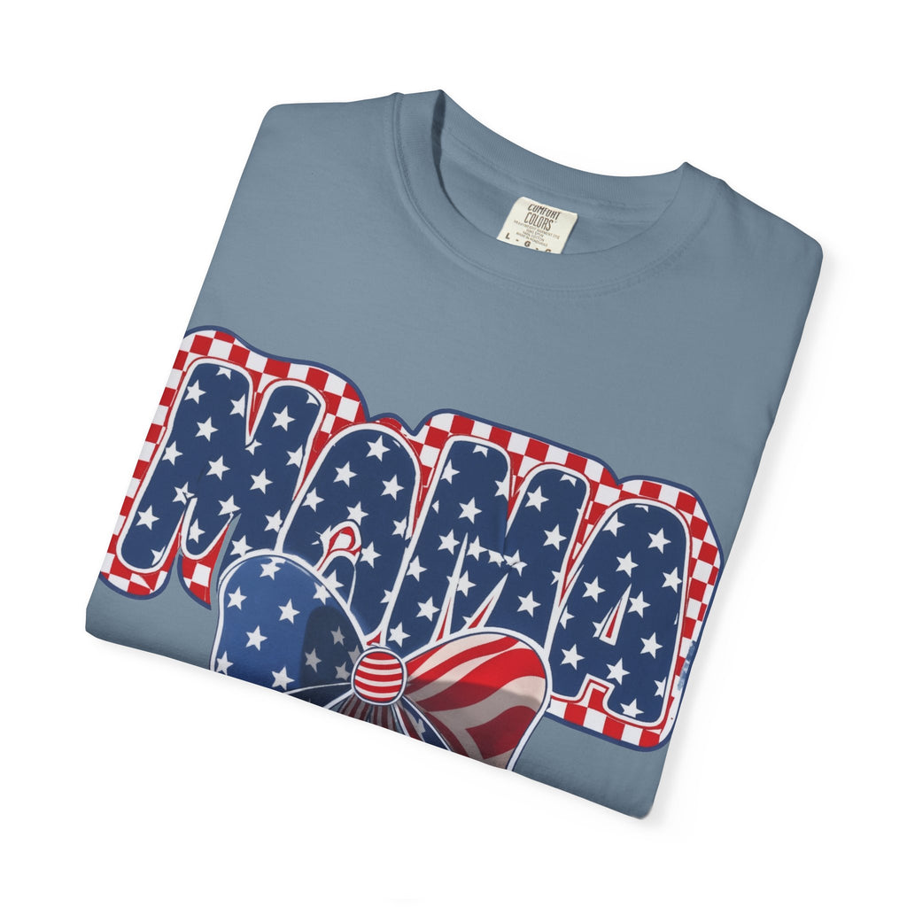 Mama Patriotic T-Shirt — American Flag Bow 4th of July Tee