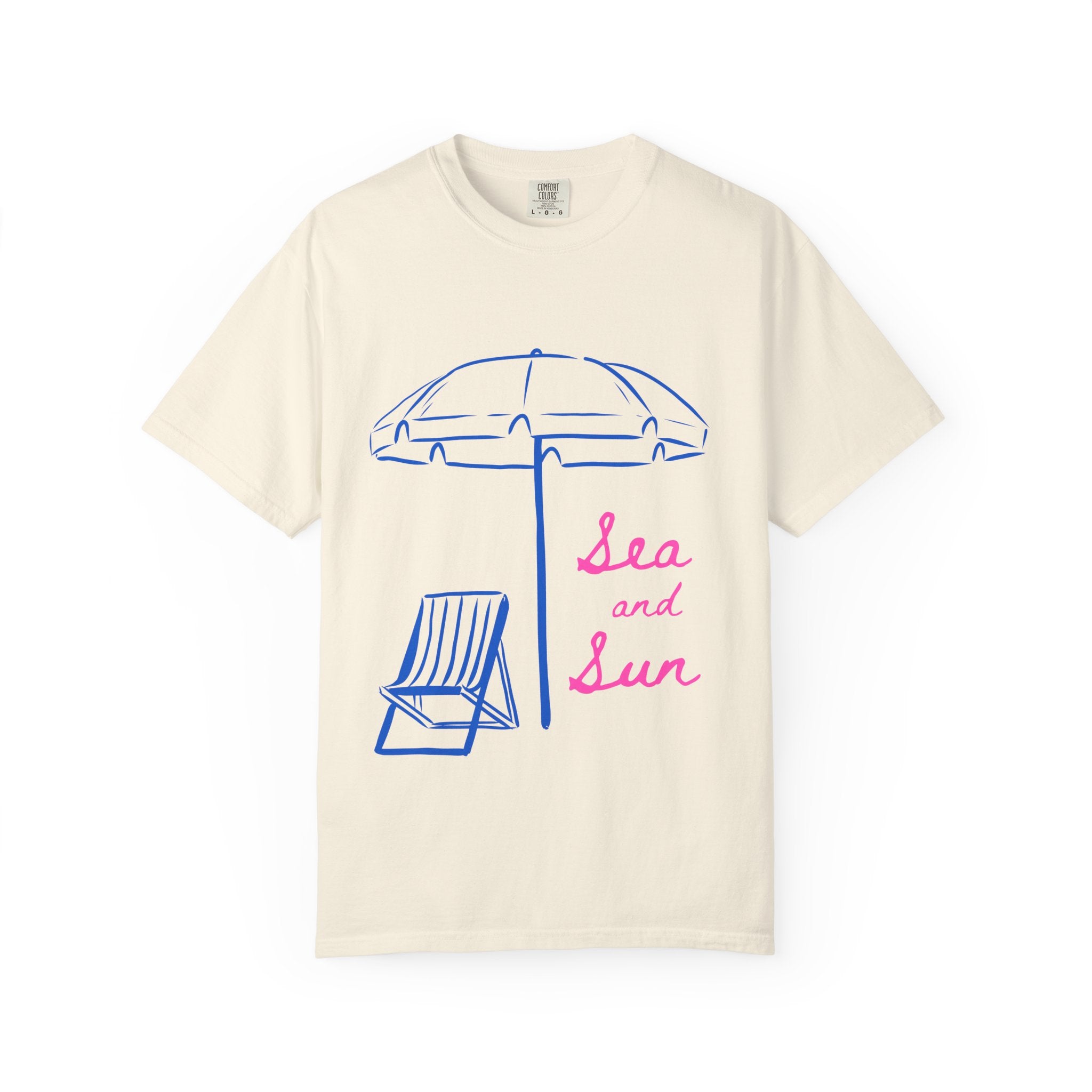 Sea and Sun T-Shirt — Beach Umbrella & Chair Graphic Tee
