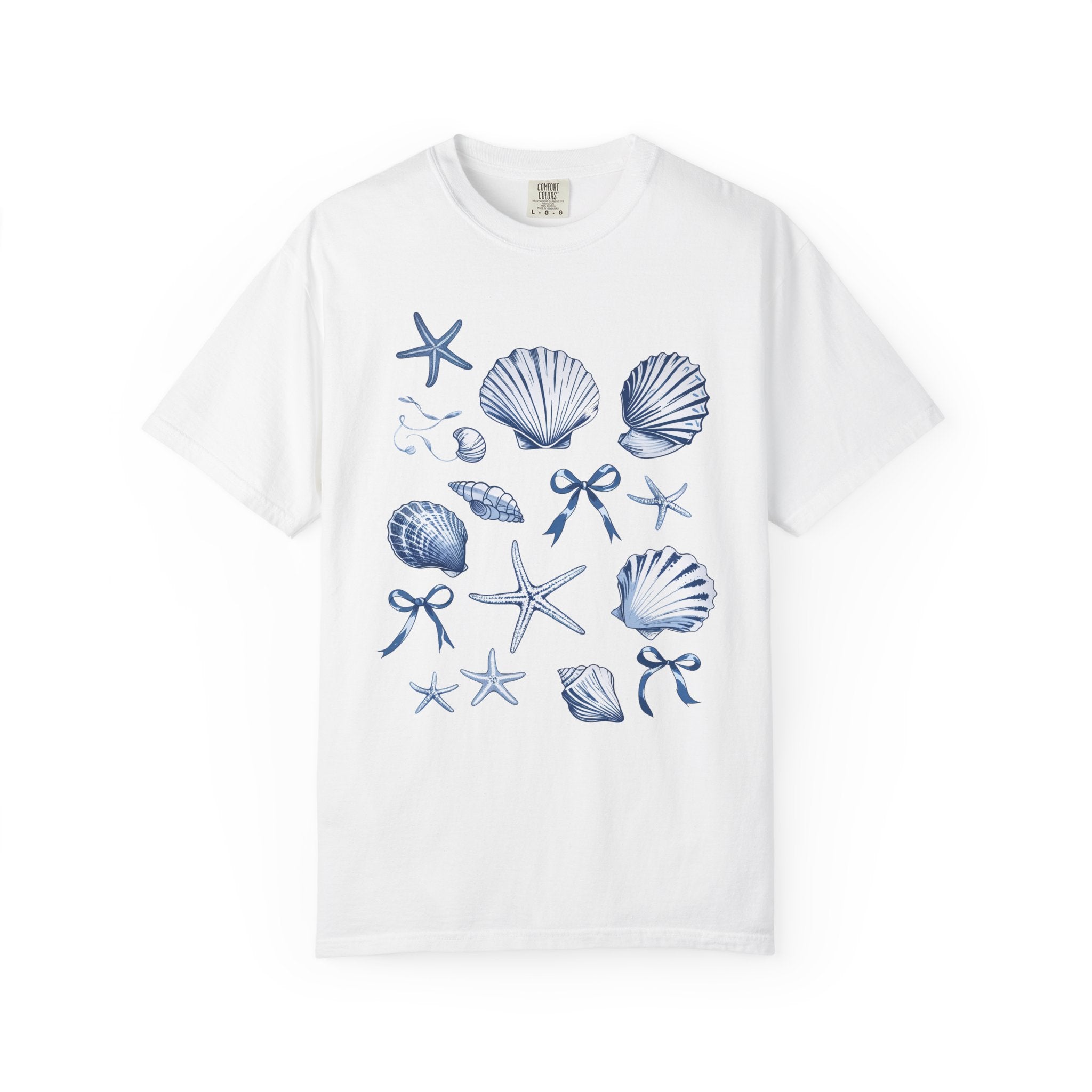 Seashell Pattern T-Shirt — Nautical Beach Shell Graphic Tee