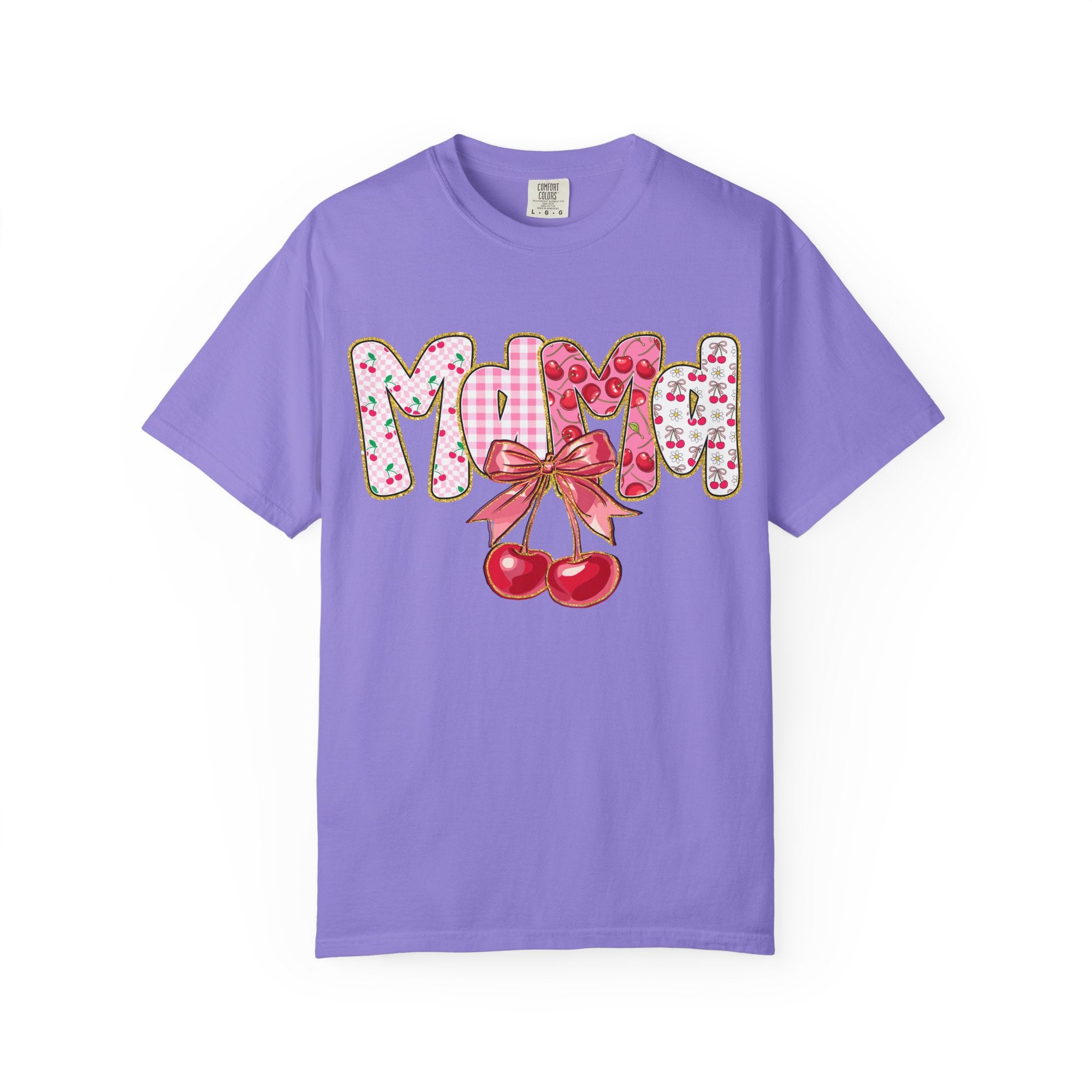 Mom Cherry Graphic T-Shirt — Cute Retro Cherry Bow Mother's Day Tee
