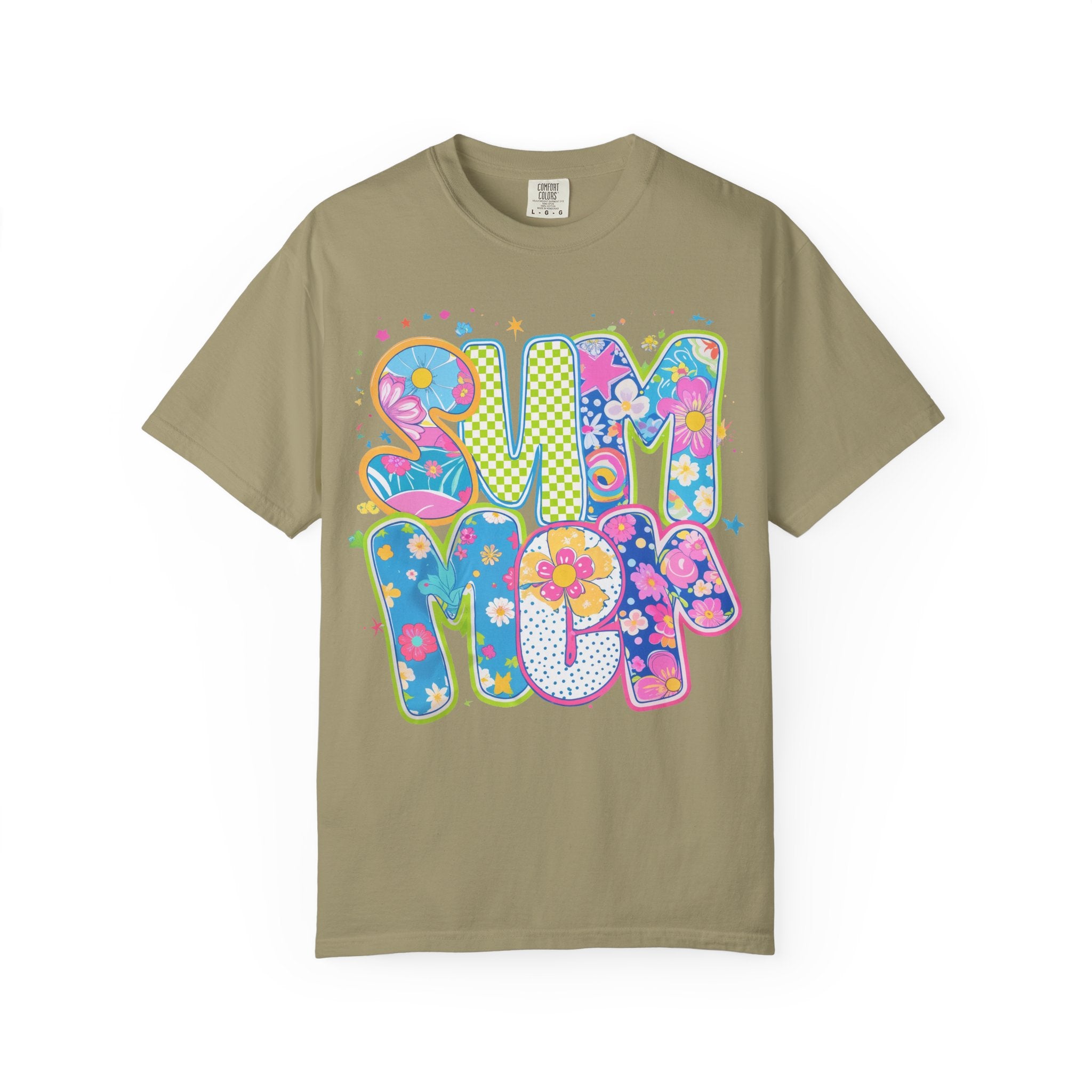 70s Retro 'Summer' Psychedelic Text T-Shirt | Flower Power, Bright Colors