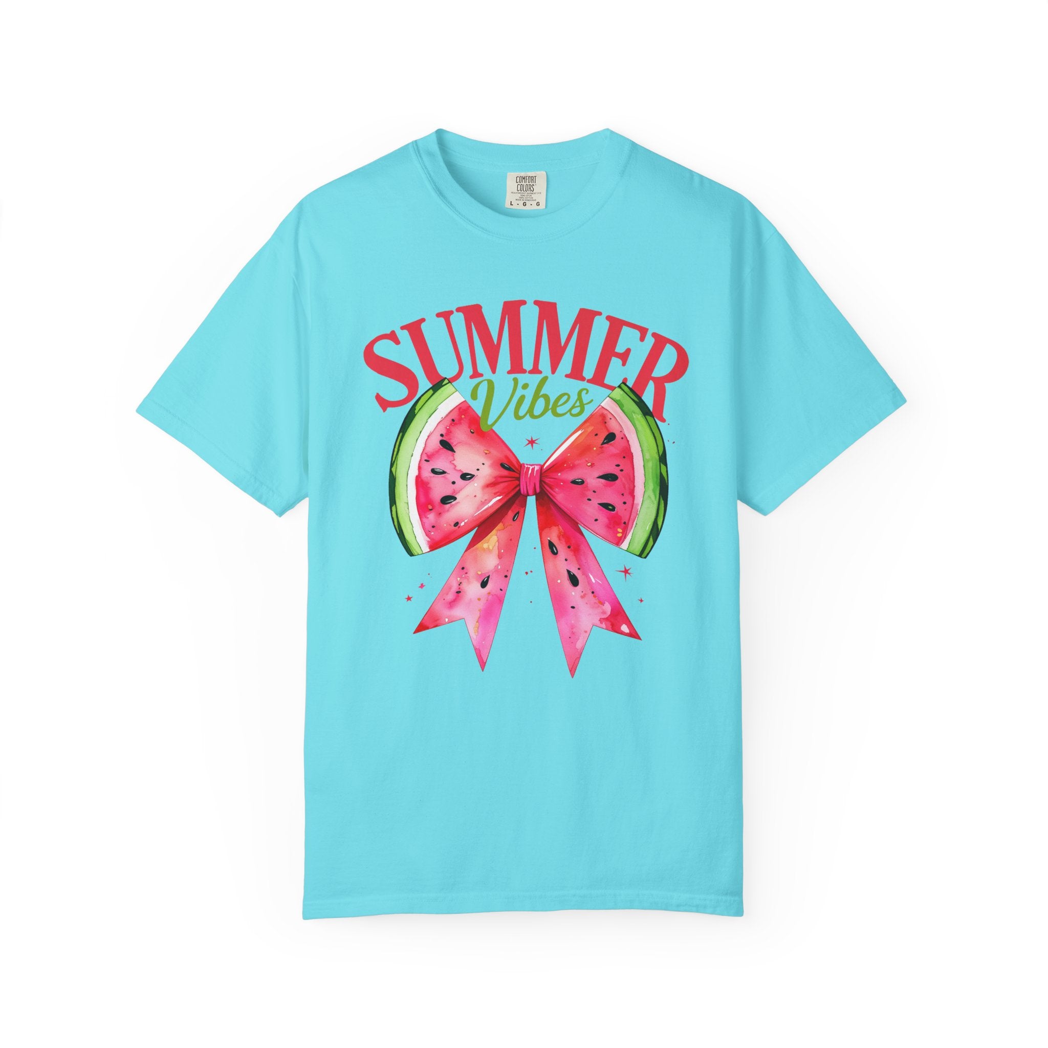 Summer Vibes Watermelon Bow T-Shirt | Tropical Fruit Graphic
