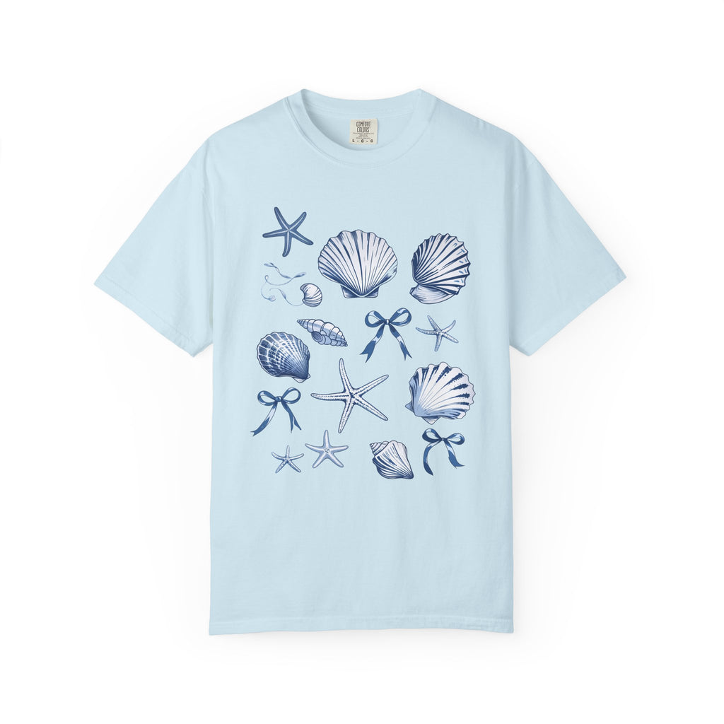 Seashell Pattern T-Shirt — Nautical Beach Shell Graphic Tee