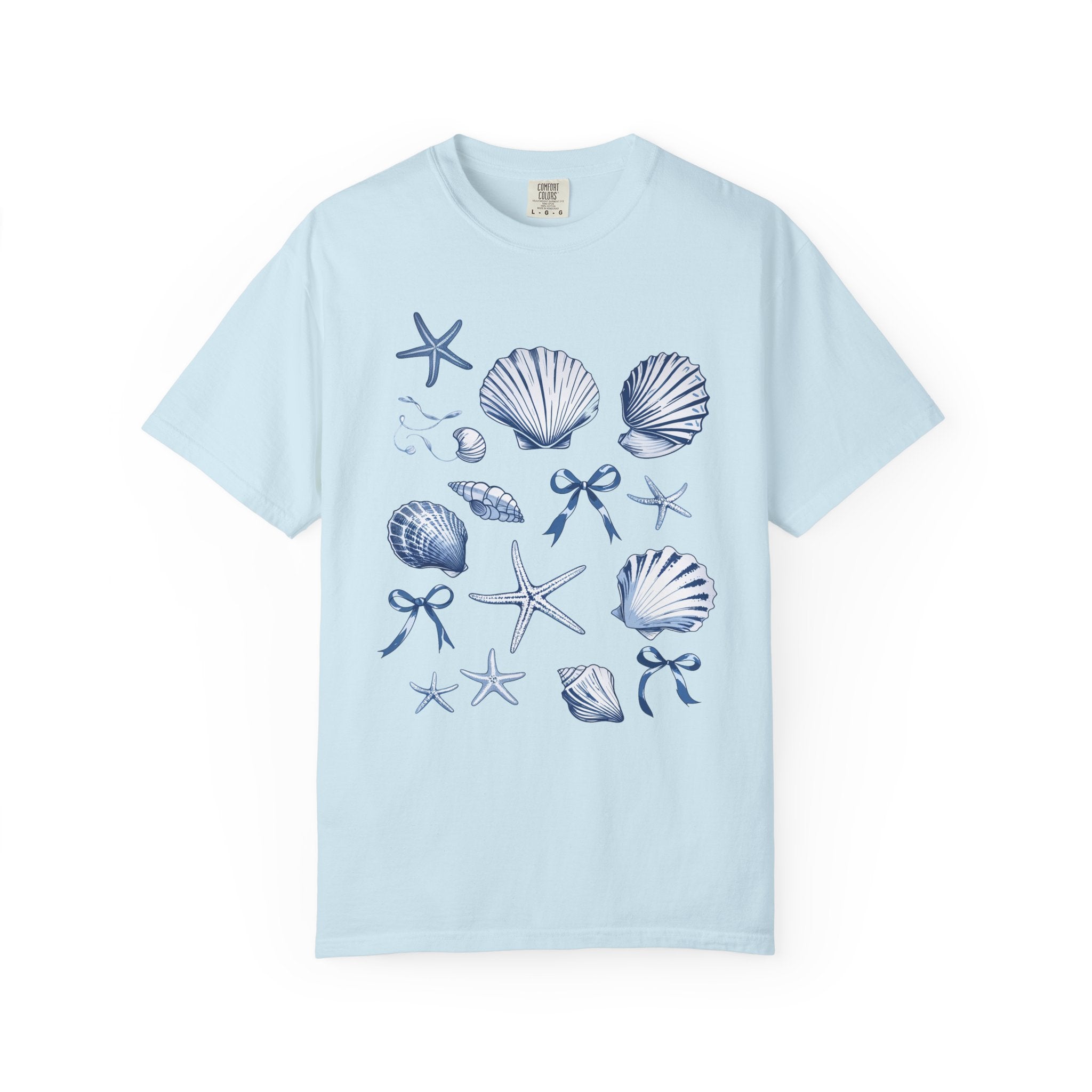 Seashell Pattern T-Shirt — Nautical Beach Shell Graphic Tee