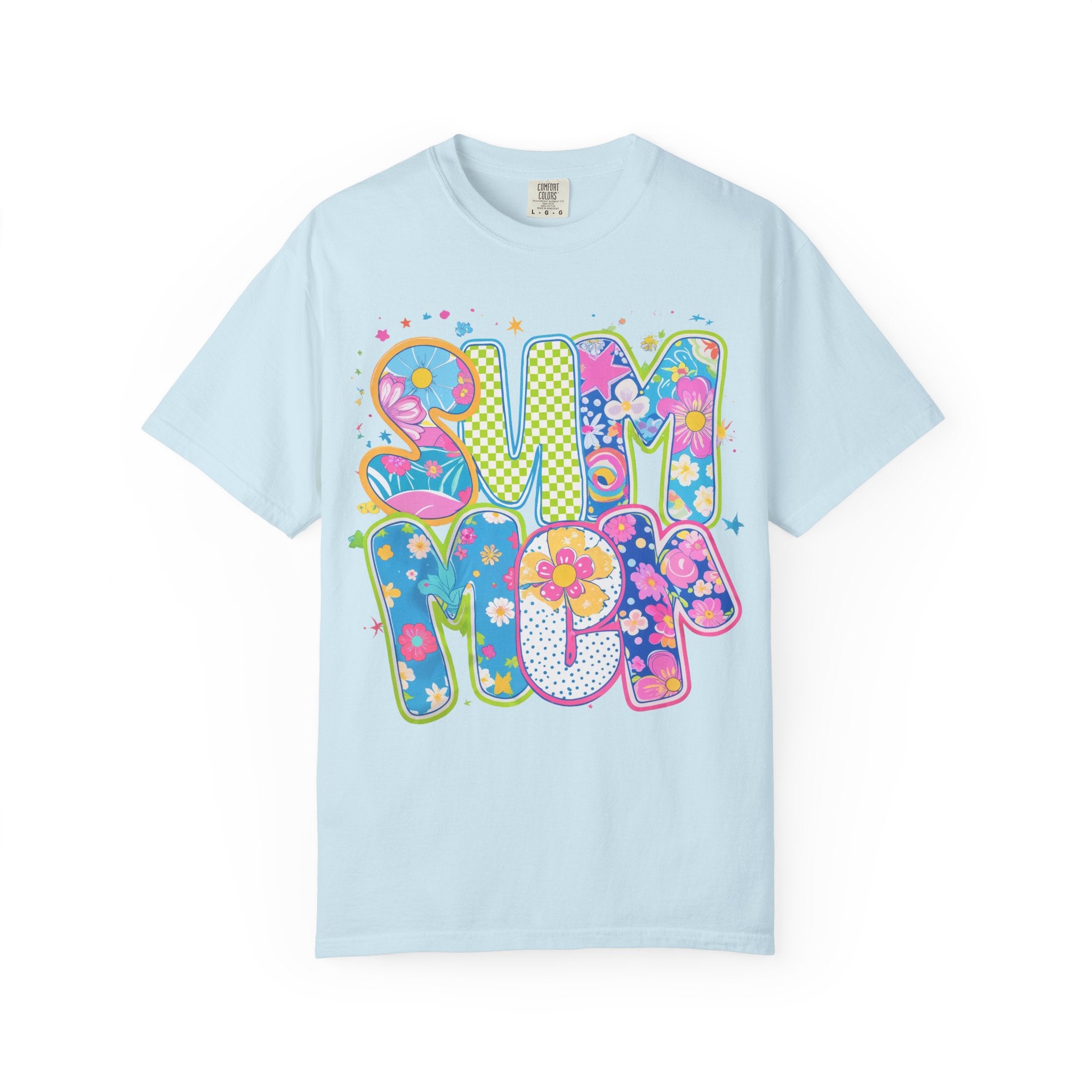 70s Retro 'Summer' Psychedelic Text T-Shirt | Flower Power, Bright Colors