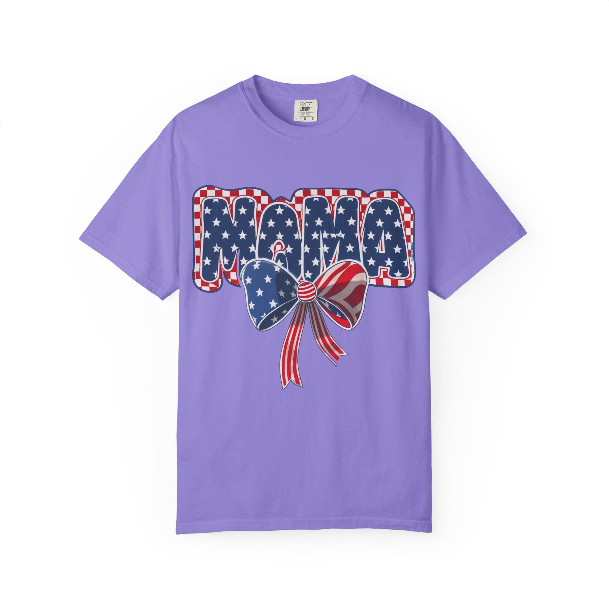 Mama Patriotic T-Shirt — American Flag Bow 4th of July Tee