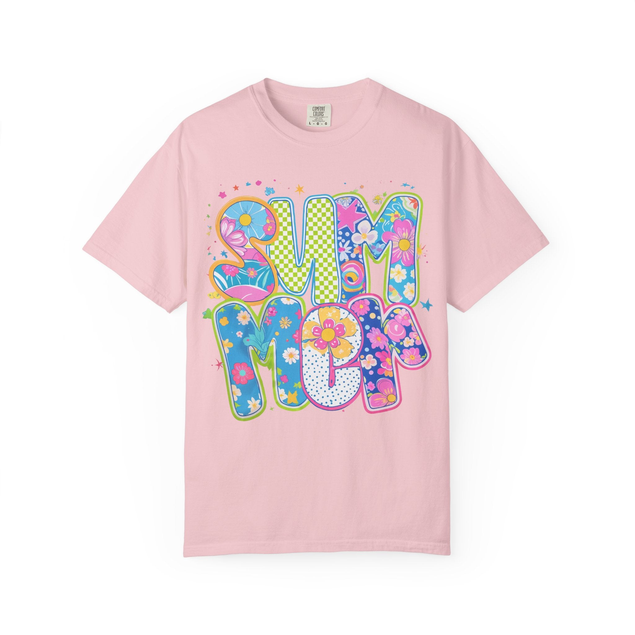 70s Retro 'Summer' Psychedelic Text T-Shirt | Flower Power, Bright Colors