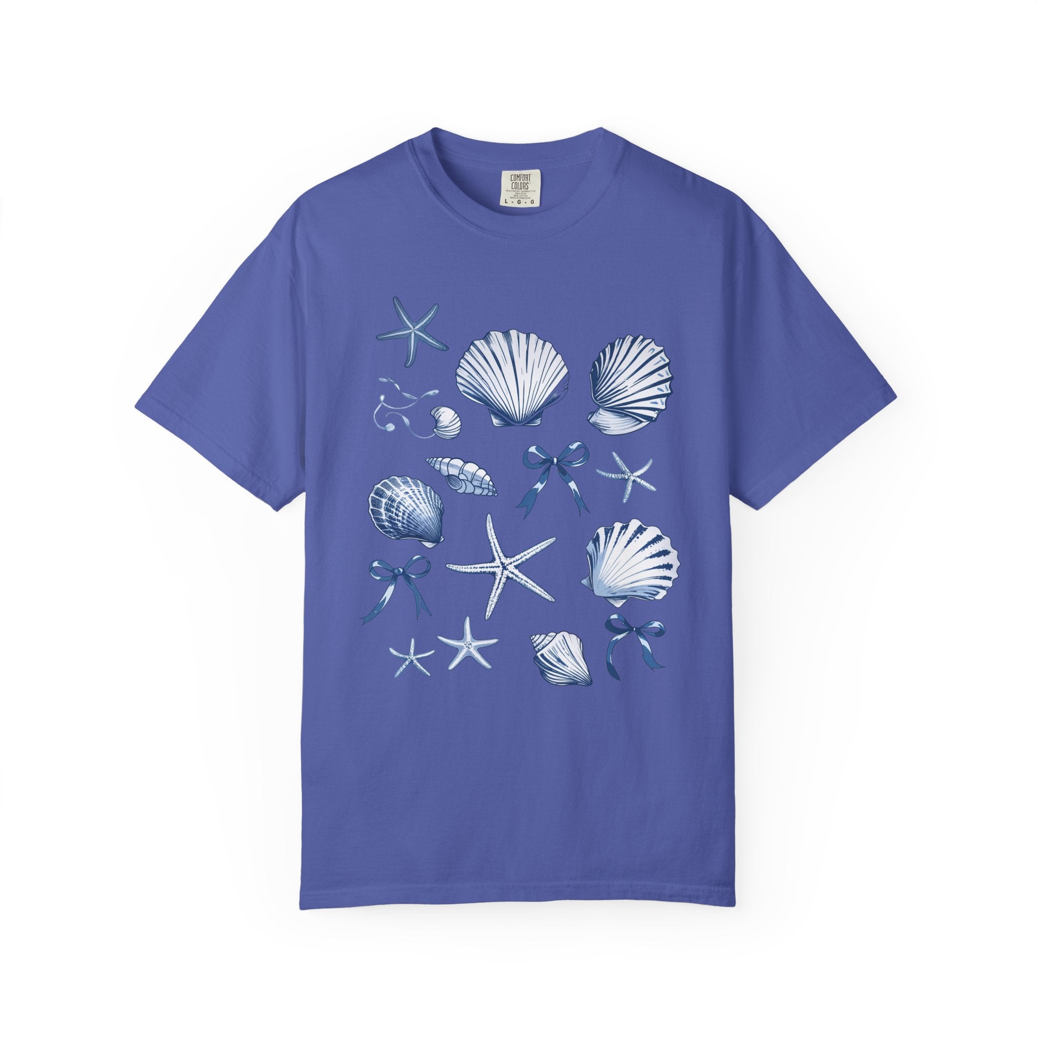 Seashell Pattern T-Shirt — Nautical Beach Shell Graphic Tee