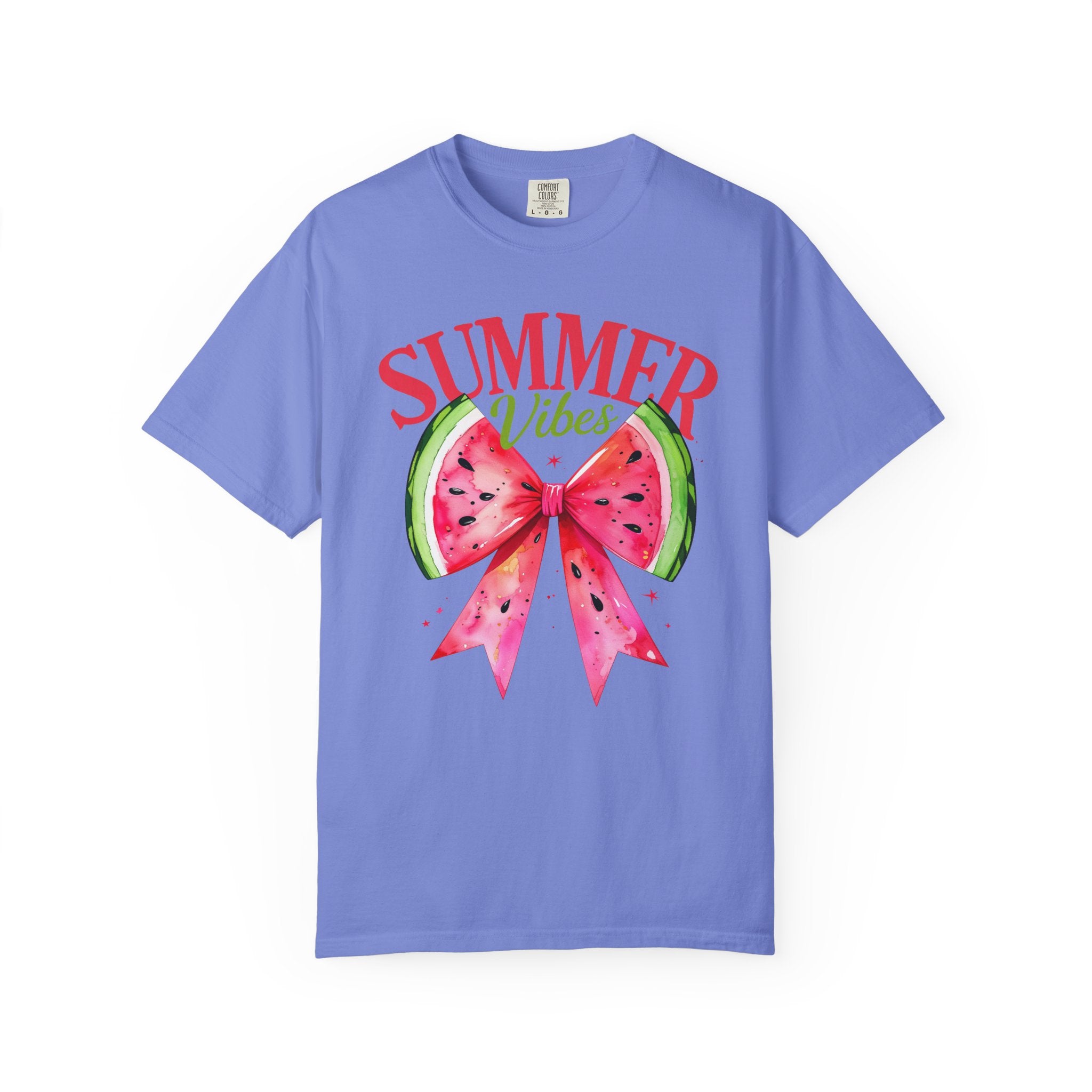 Summer Vibes Watermelon Bow T-Shirt | Tropical Fruit Graphic