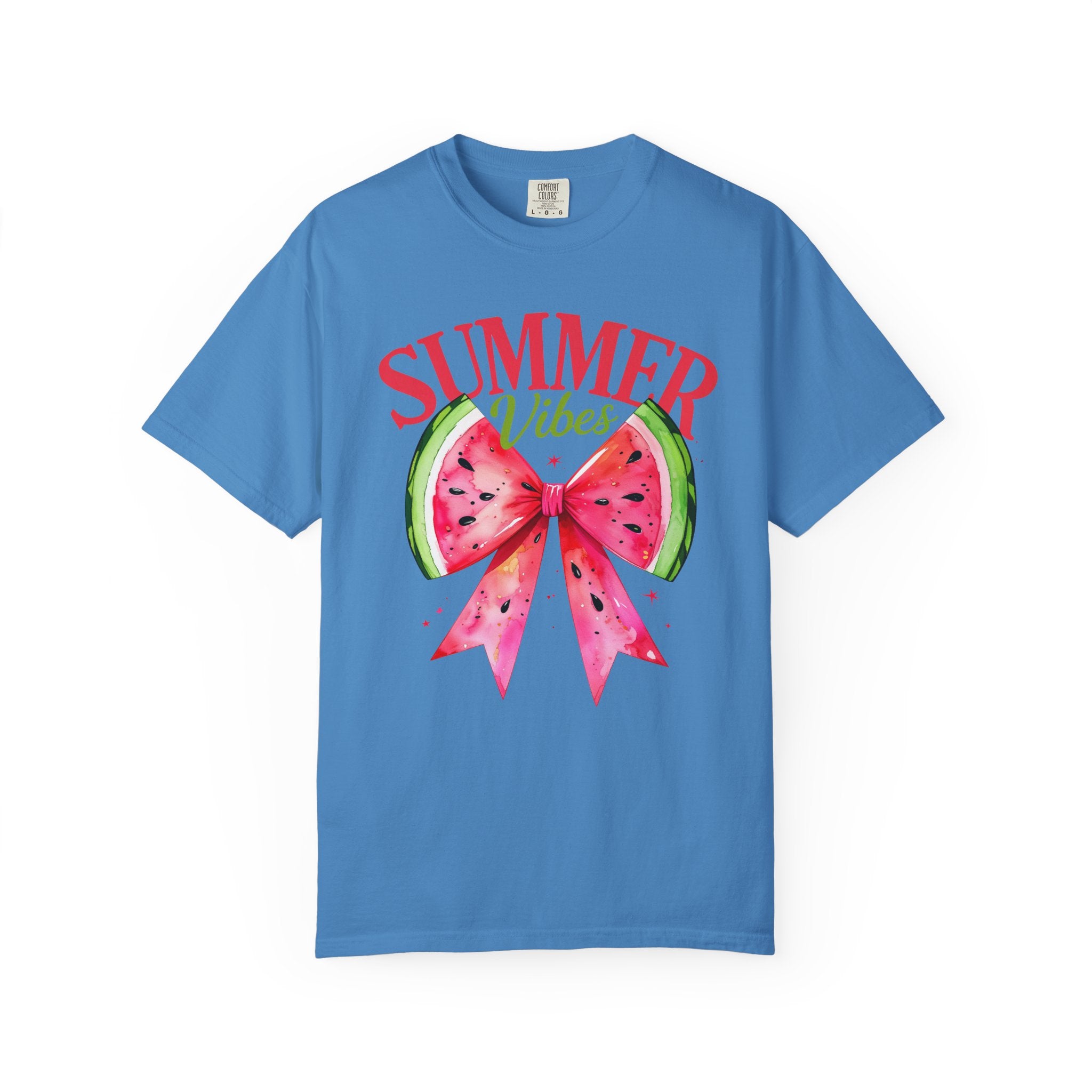 Summer Vibes Watermelon Bow T-Shirt | Tropical Fruit Graphic
