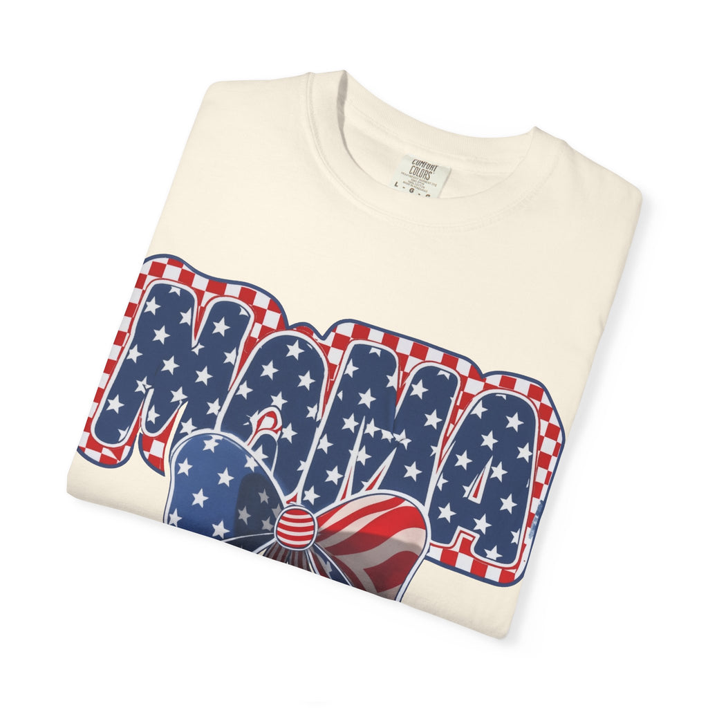 Mama Patriotic T-Shirt — American Flag Bow 4th of July Tee
