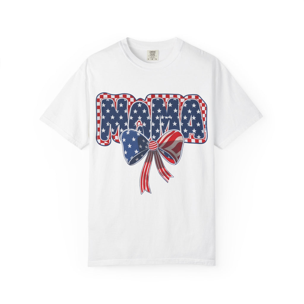 Mama Patriotic T-Shirt — American Flag Bow 4th of July Tee
