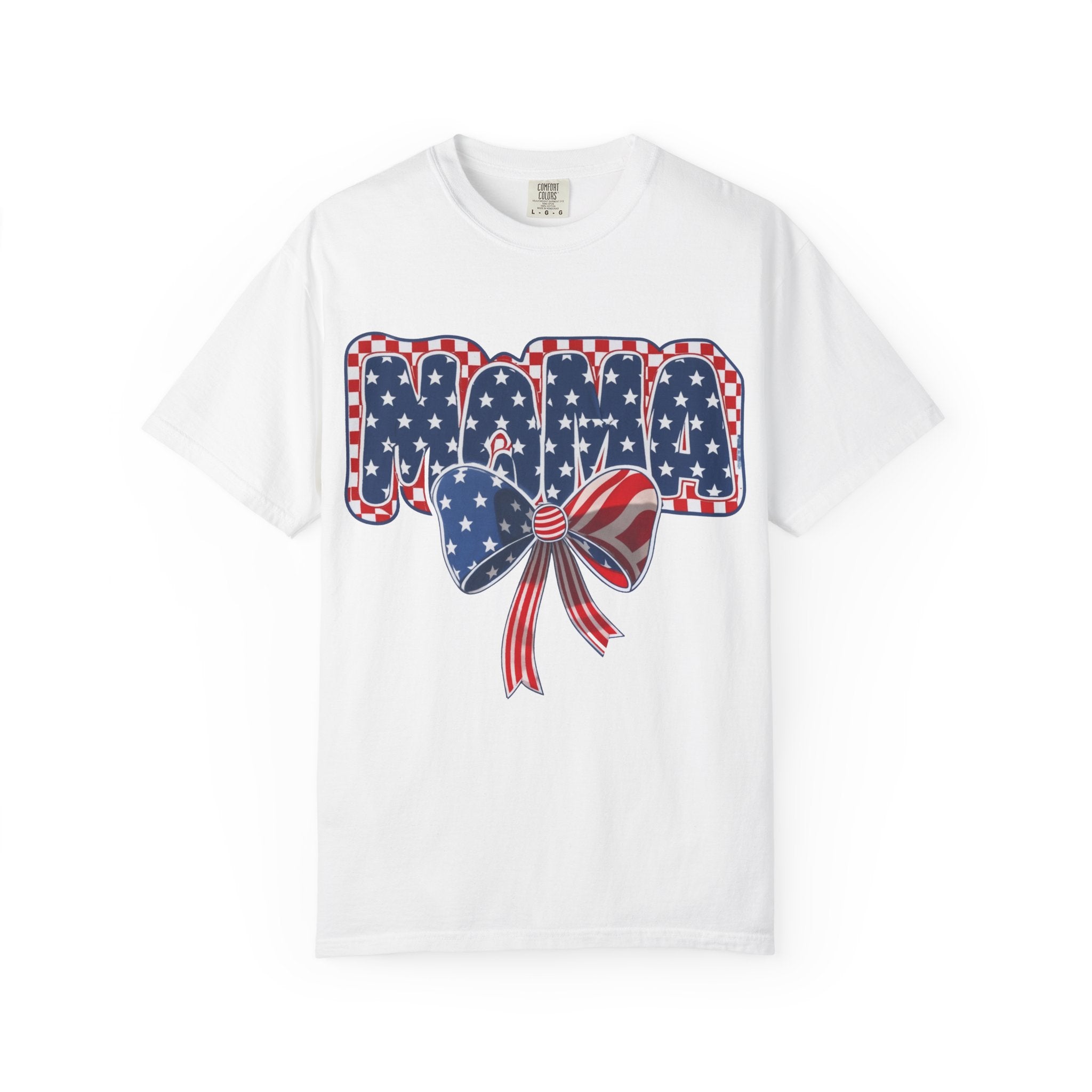 Mama Patriotic T-Shirt — American Flag Bow 4th of July Tee