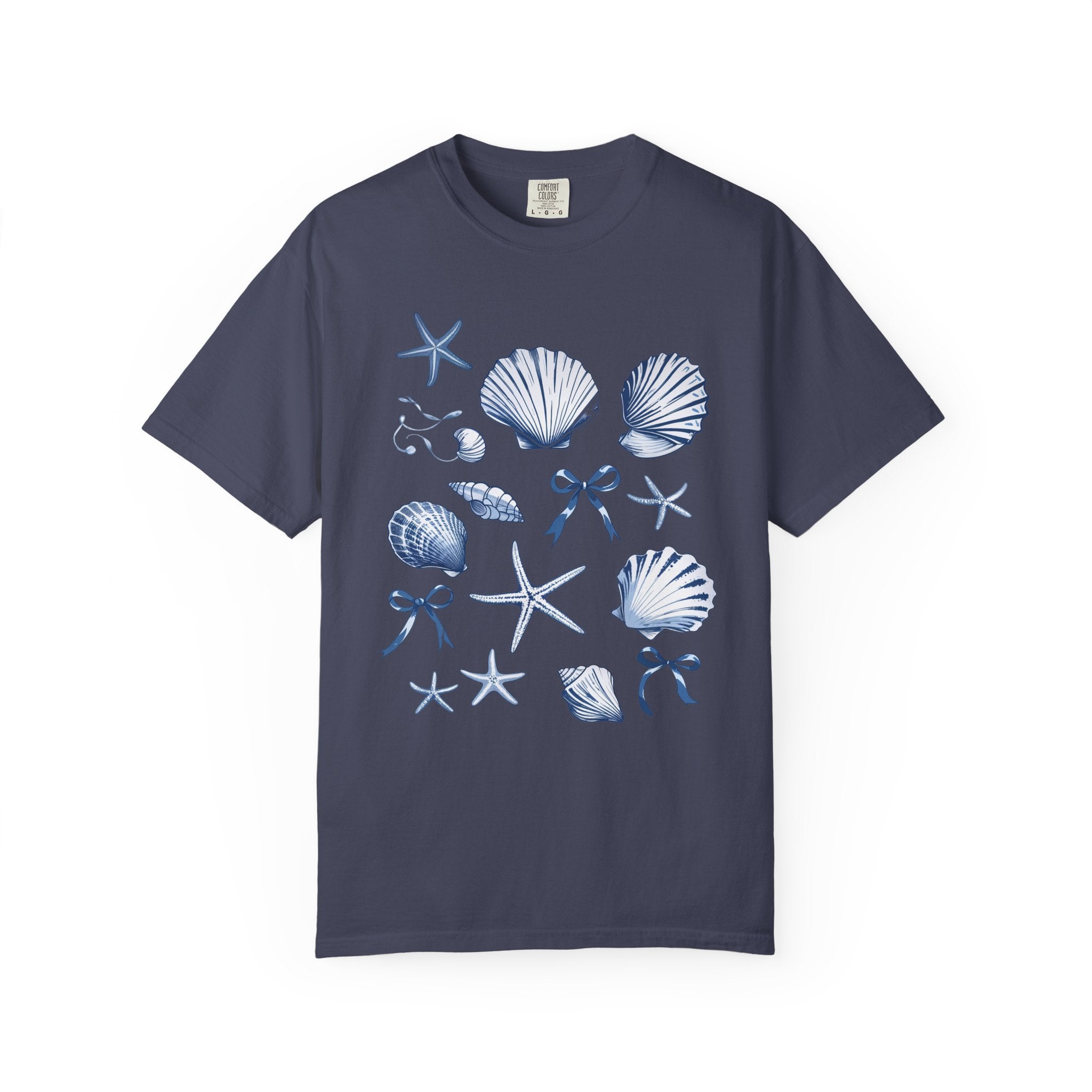 Seashell Pattern T-Shirt — Nautical Beach Shell Graphic Tee