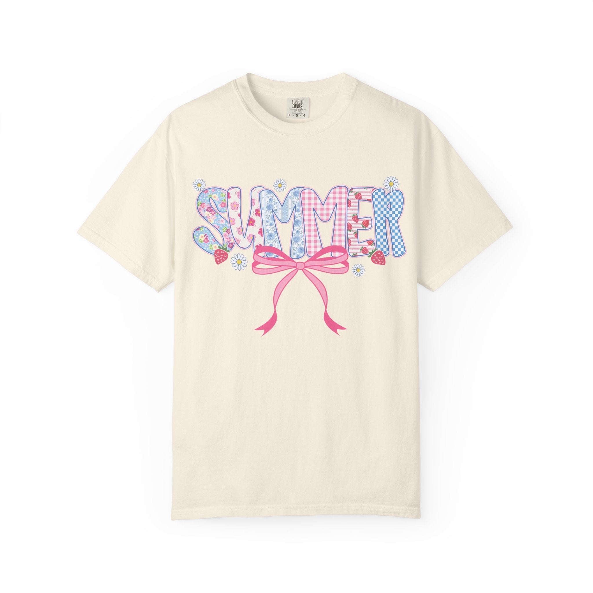 Summer Bow T-Shirt — Cute Pastel ‘SUMMER’ Graphic Tee