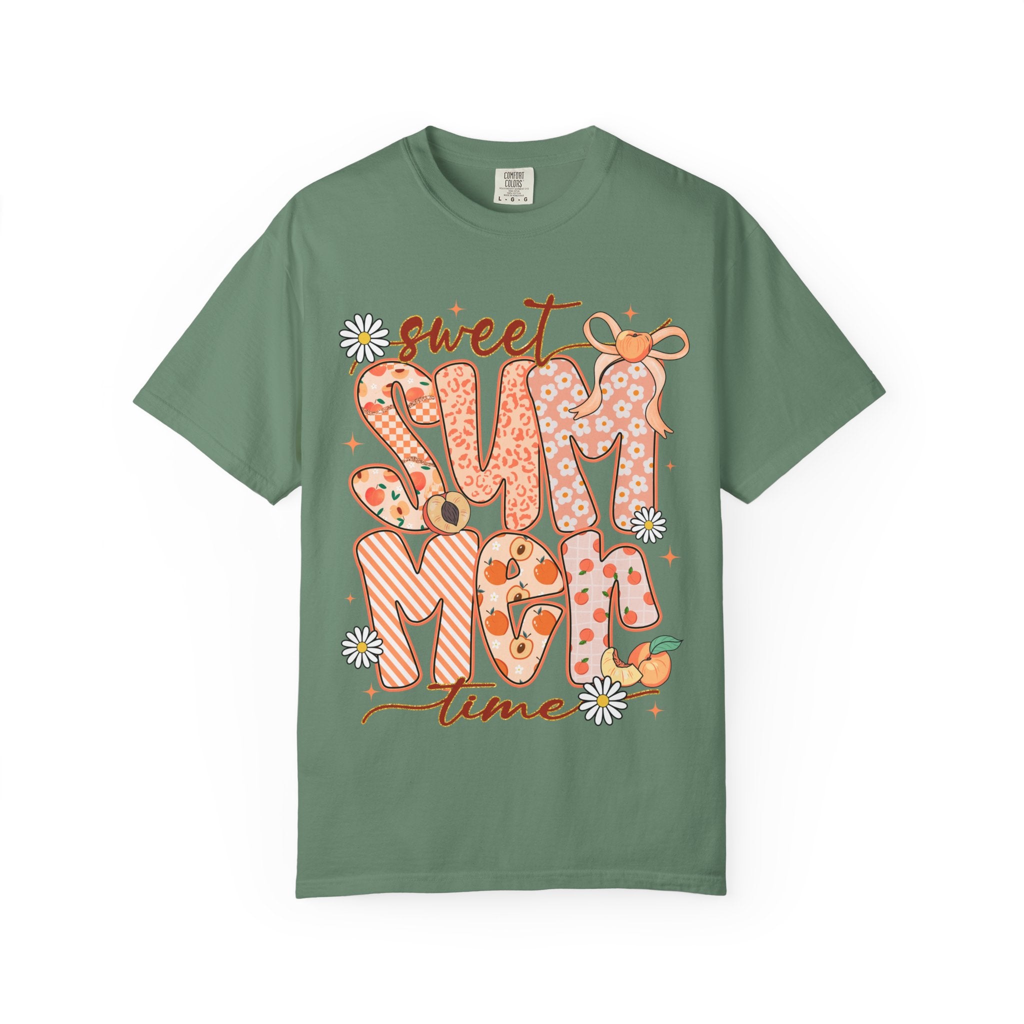 Sweet Summertime T-Shirt — Retro Peach Daisy Graphic