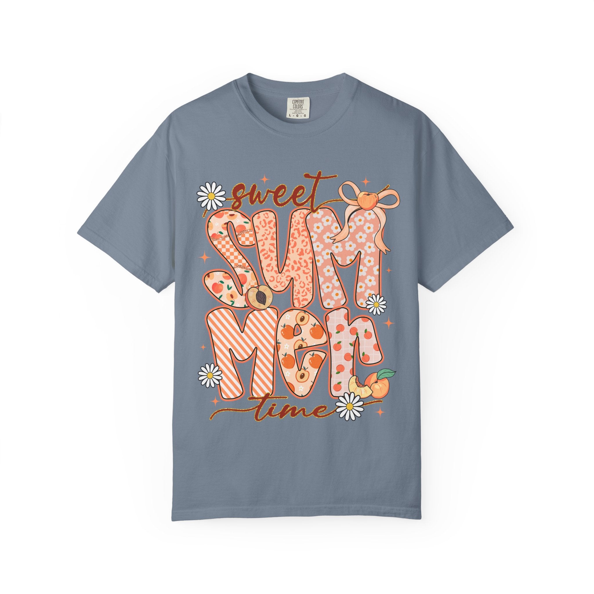 Sweet Summertime T-Shirt — Retro Peach Daisy Graphic