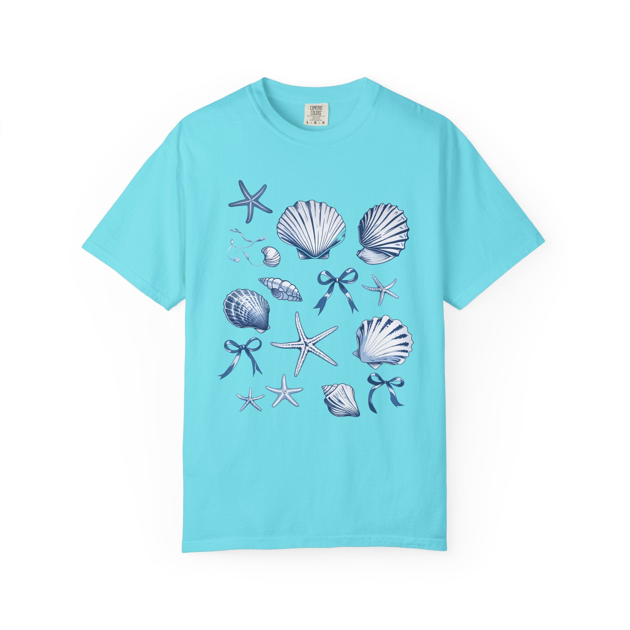 Seashell Pattern T-Shirt — Nautical Beach Shell Graphic Tee