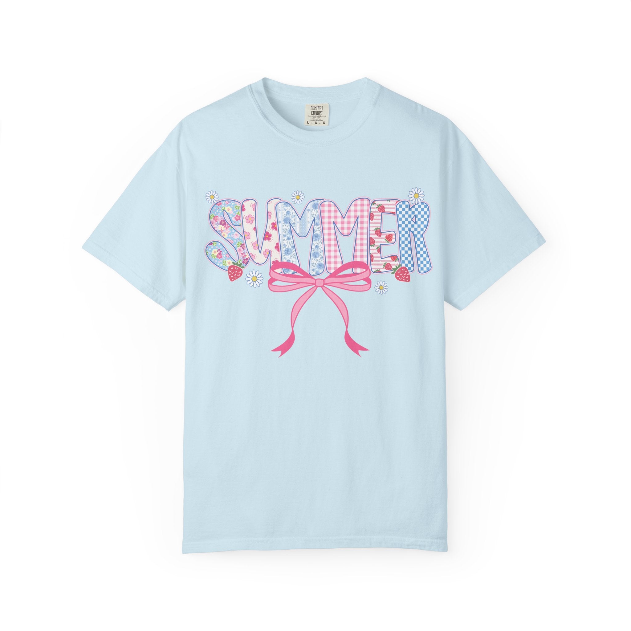 Summer Bow T-Shirt — Cute Pastel ‘SUMMER’ Graphic Tee