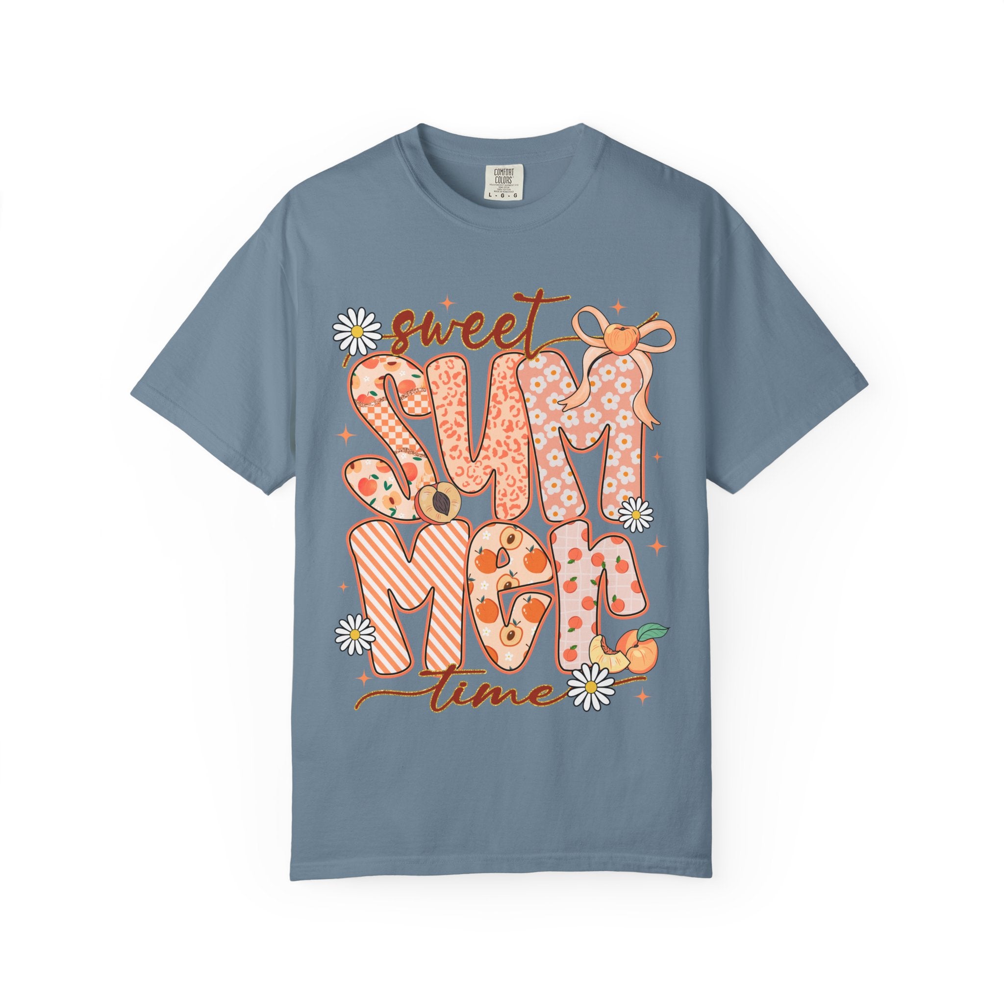 Sweet Summertime T-Shirt — Retro Peach Daisy Graphic