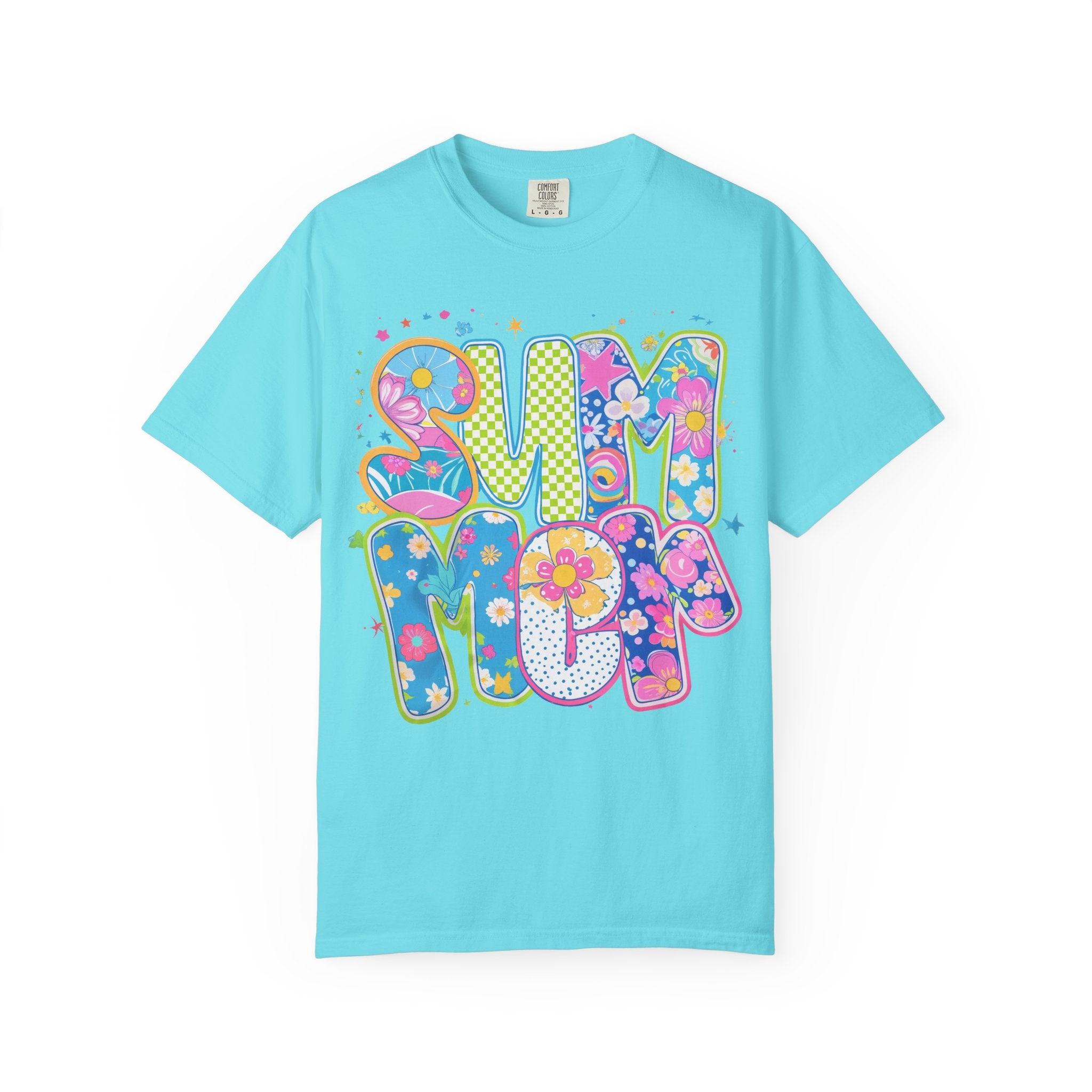 70s Retro 'Summer' Psychedelic Text T-Shirt | Flower Power, Bright Colors