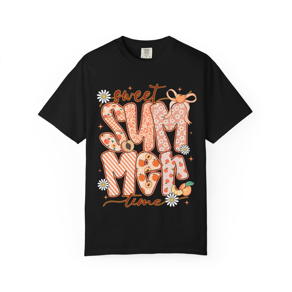 Sweet Summertime T-Shirt — Retro Peach Daisy Graphic