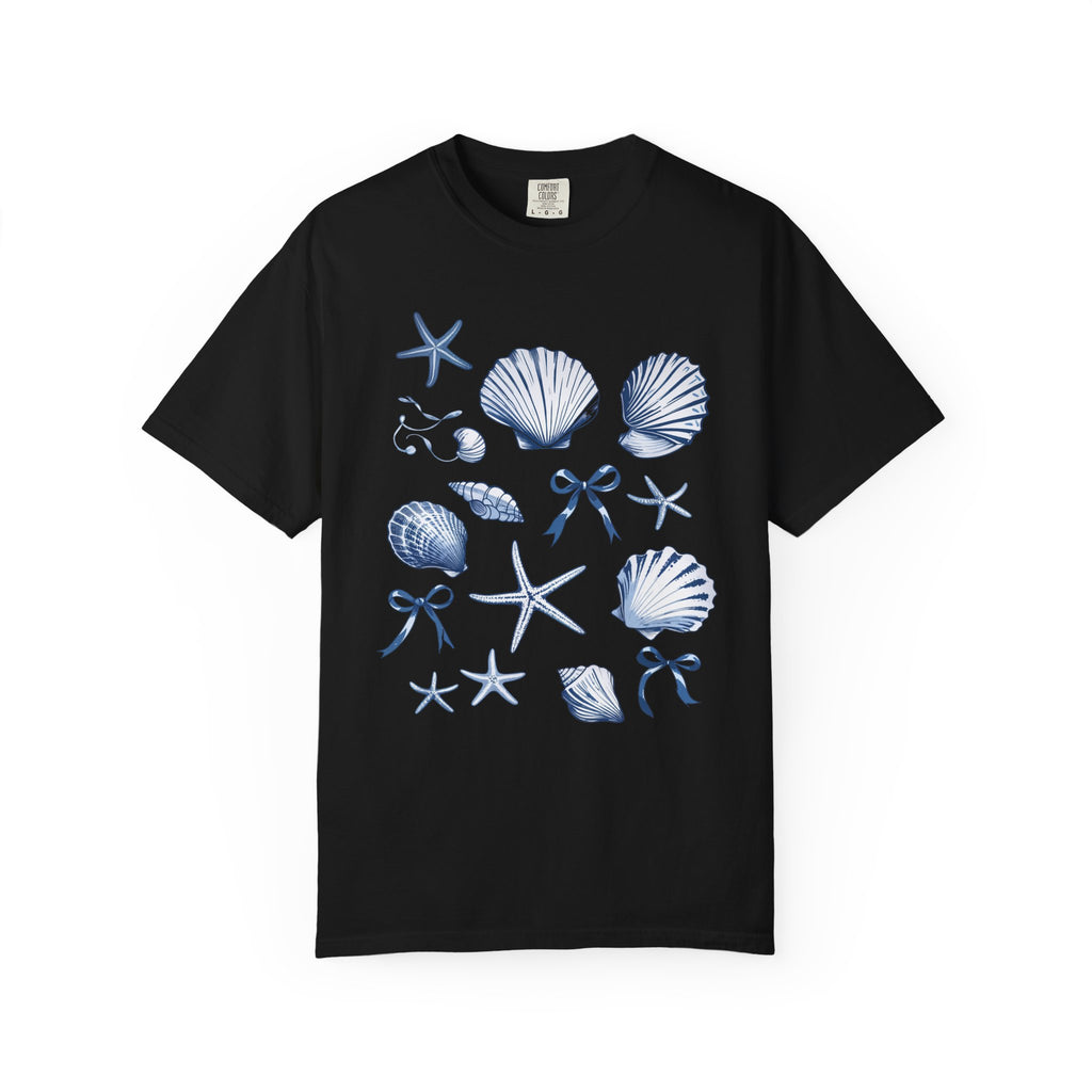 Seashell Pattern T-Shirt — Nautical Beach Shell Graphic Tee
