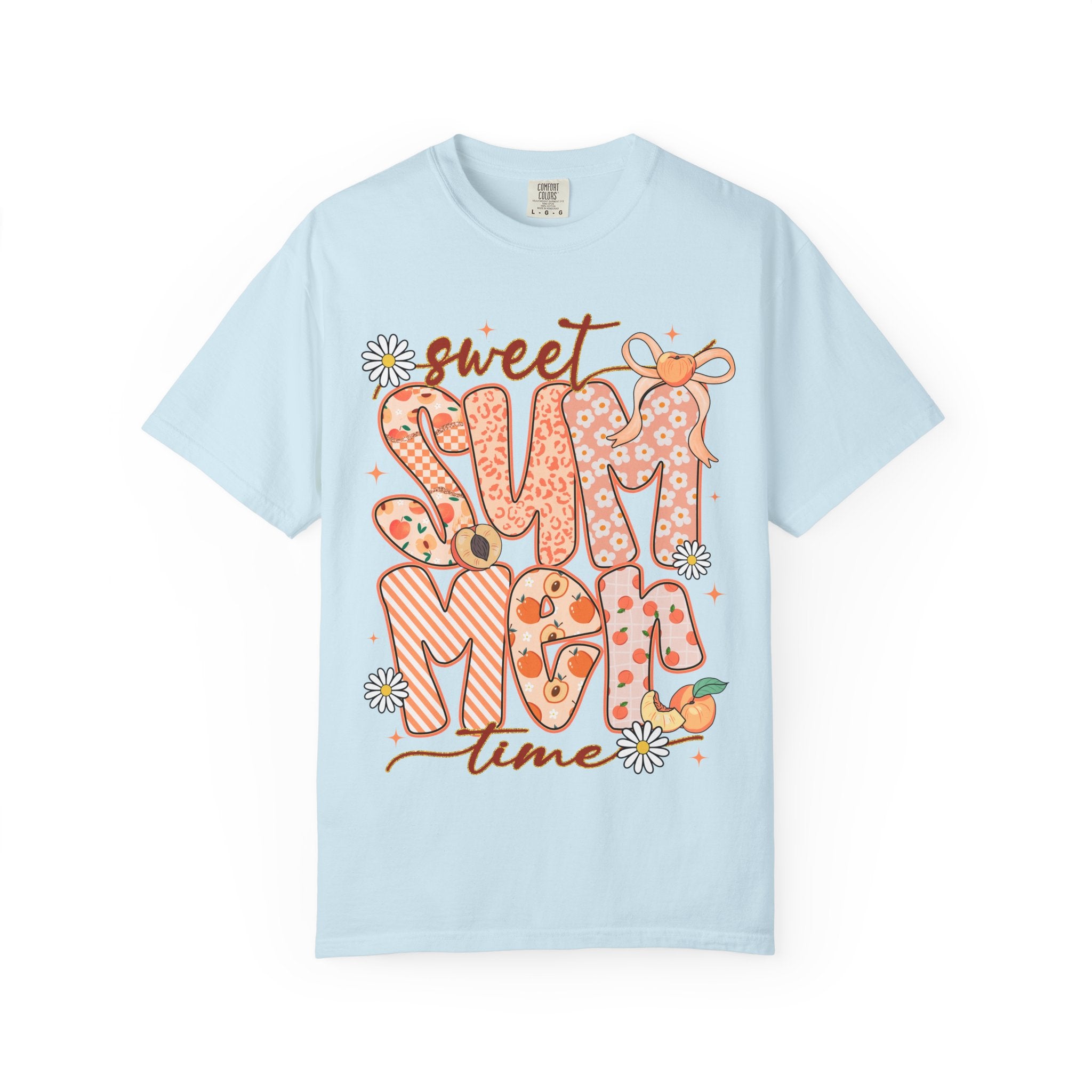 Sweet Summertime T-Shirt — Retro Peach Daisy Graphic
