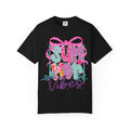 Summertime Vibes T-shirt | Colorful Floral Lettering, Bow & Ribbons