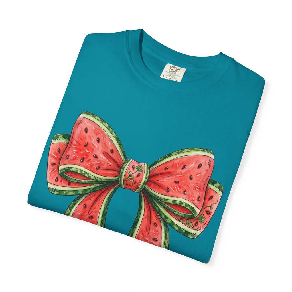 Watermelon Bow T-Shirt | Summer Fruit Graphic