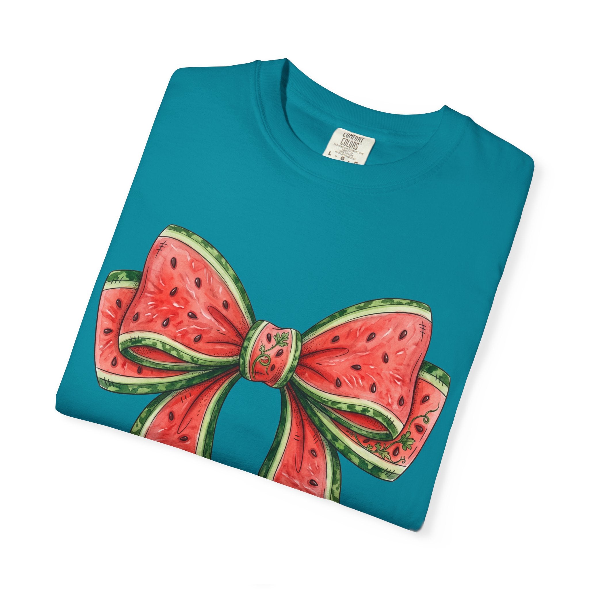 Watermelon Bow T-Shirt | Summer Fruit Graphic