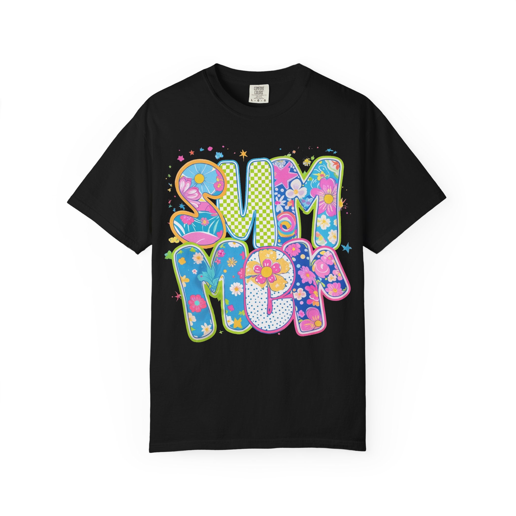 70s Retro 'Summer' Psychedelic Text T-Shirt | Flower Power, Bright Colors