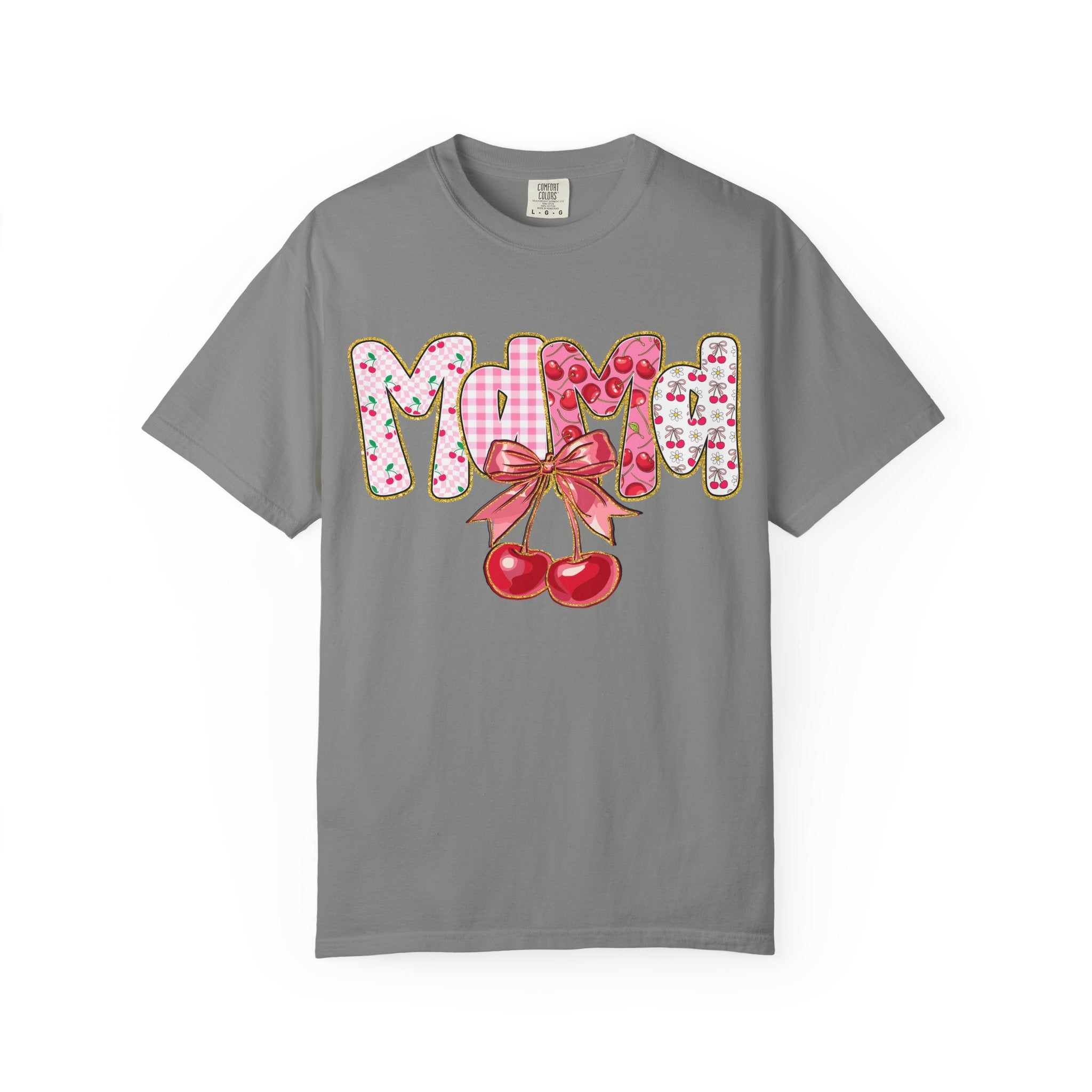 Mom Cherry Graphic T-Shirt — Cute Retro Cherry Bow Mother's Day Tee