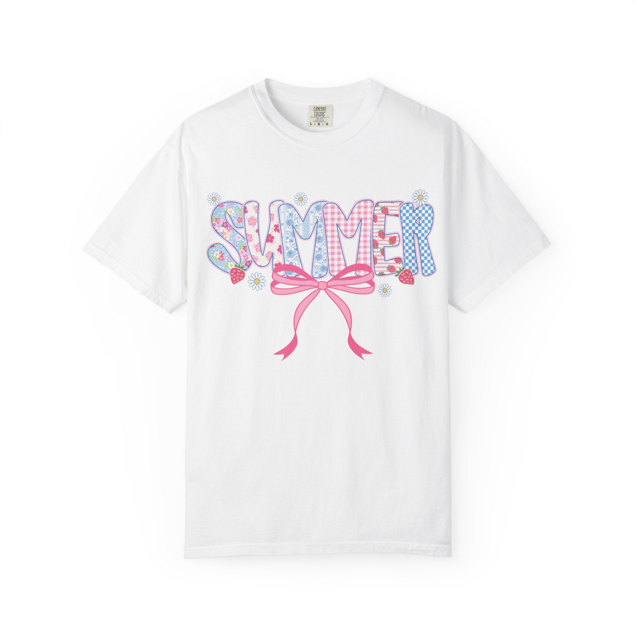 Summer Bow T-Shirt — Cute Pastel ‘SUMMER’ Graphic Tee