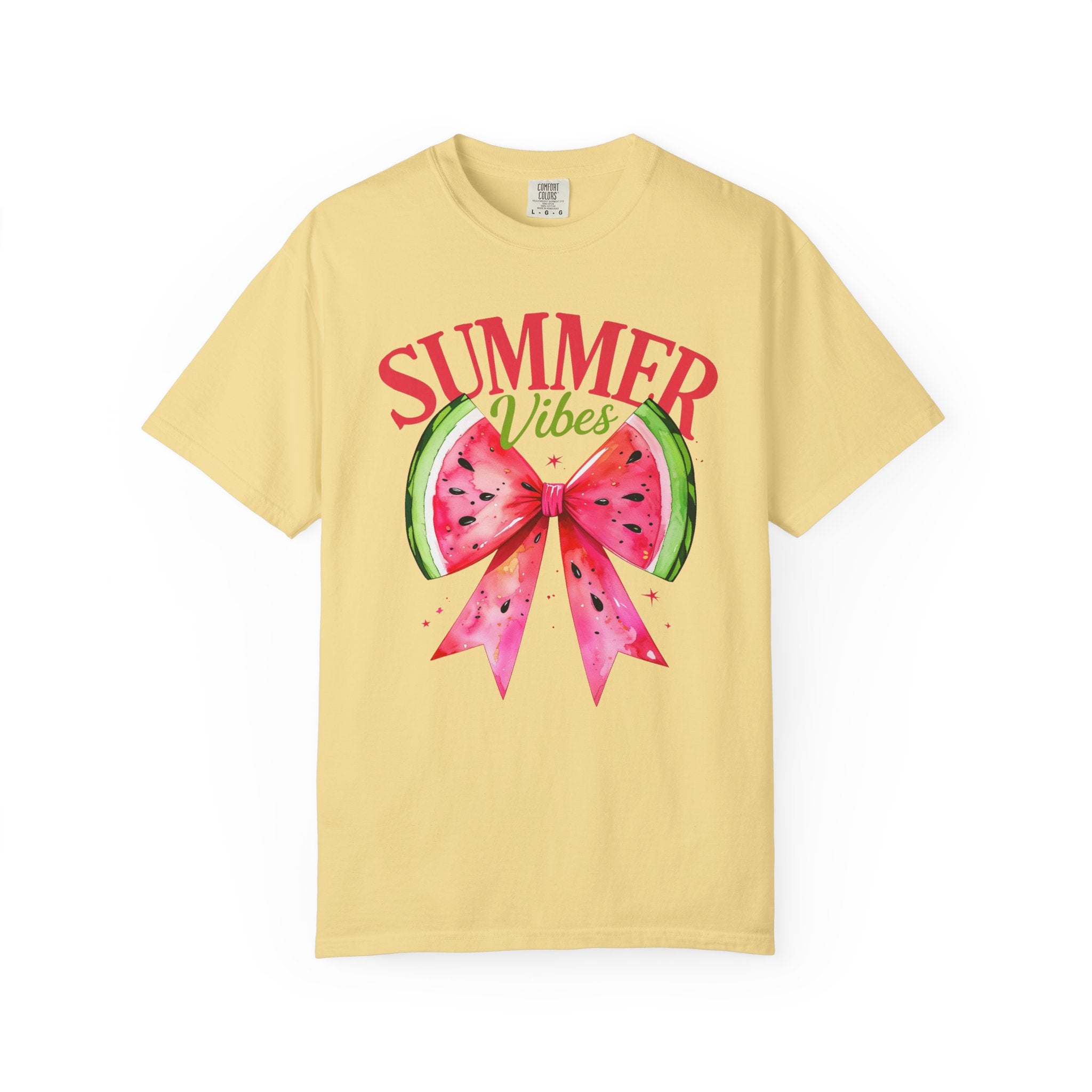 Summer Vibes Watermelon Bow T-Shirt | Tropical Fruit Graphic