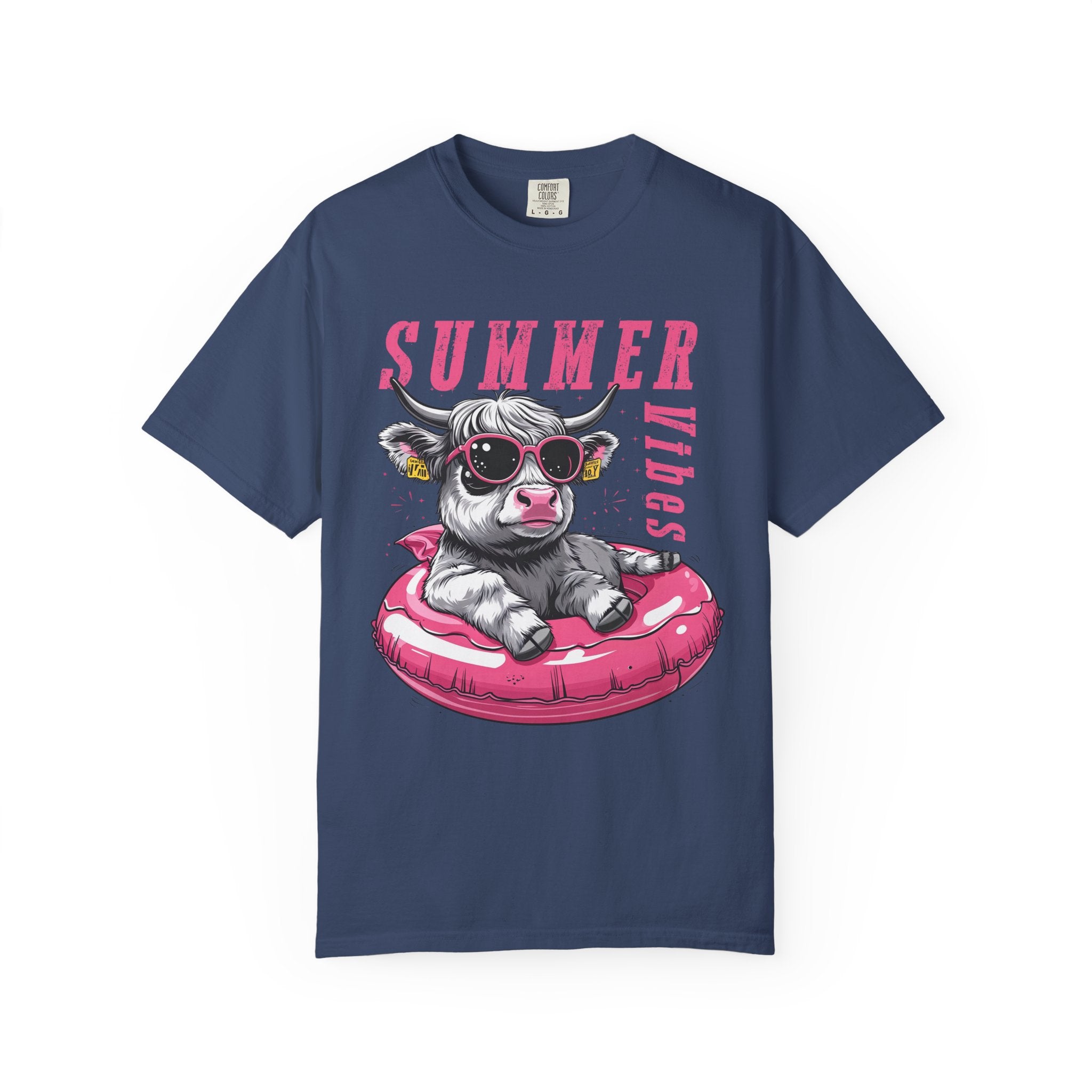 T-Shirt — "Summer Vibes" Cow Float Graphic Tee