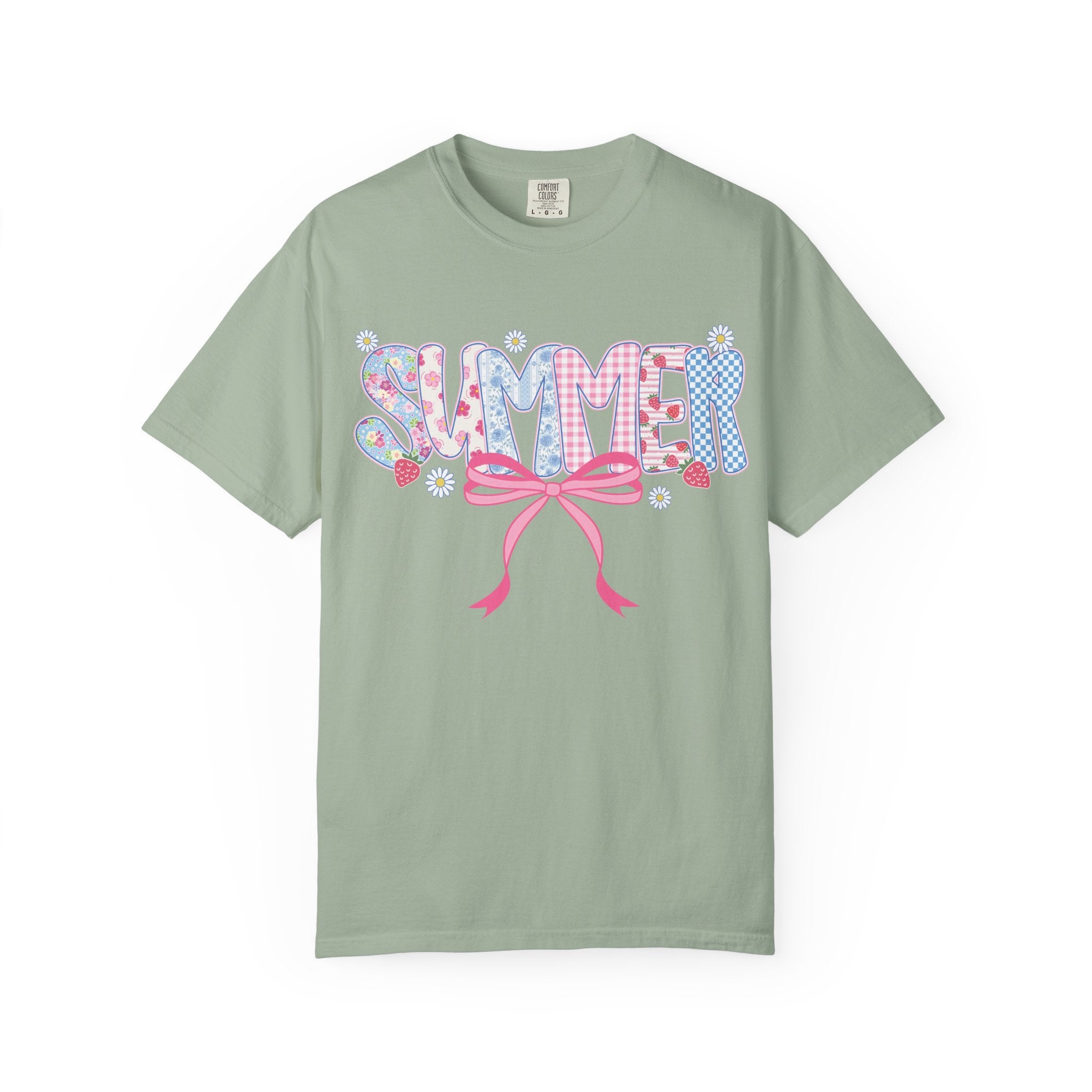 Summer Bow T-Shirt — Cute Pastel ‘SUMMER’ Graphic Tee