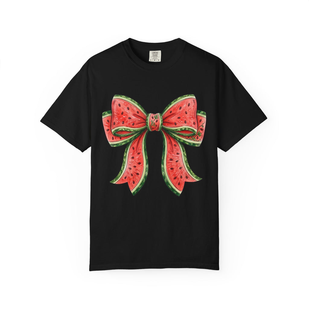 Watermelon Bow T-Shirt | Summer Fruit Graphic