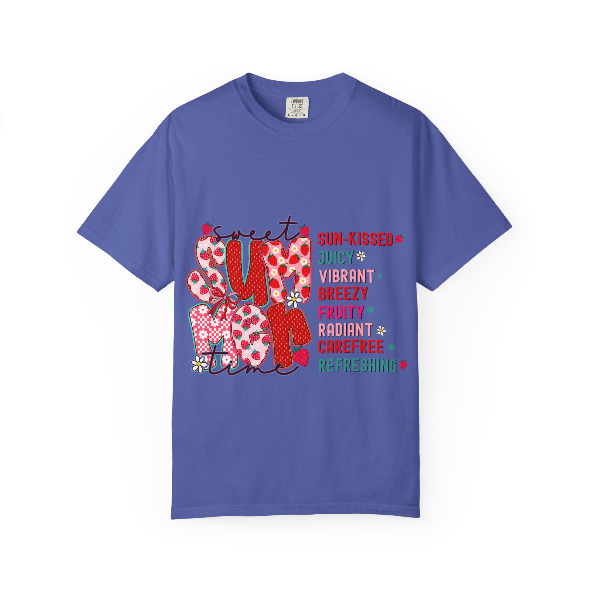 Strawberry Typography T-shirt | Fruity Sun-Kissed Graphic Tee