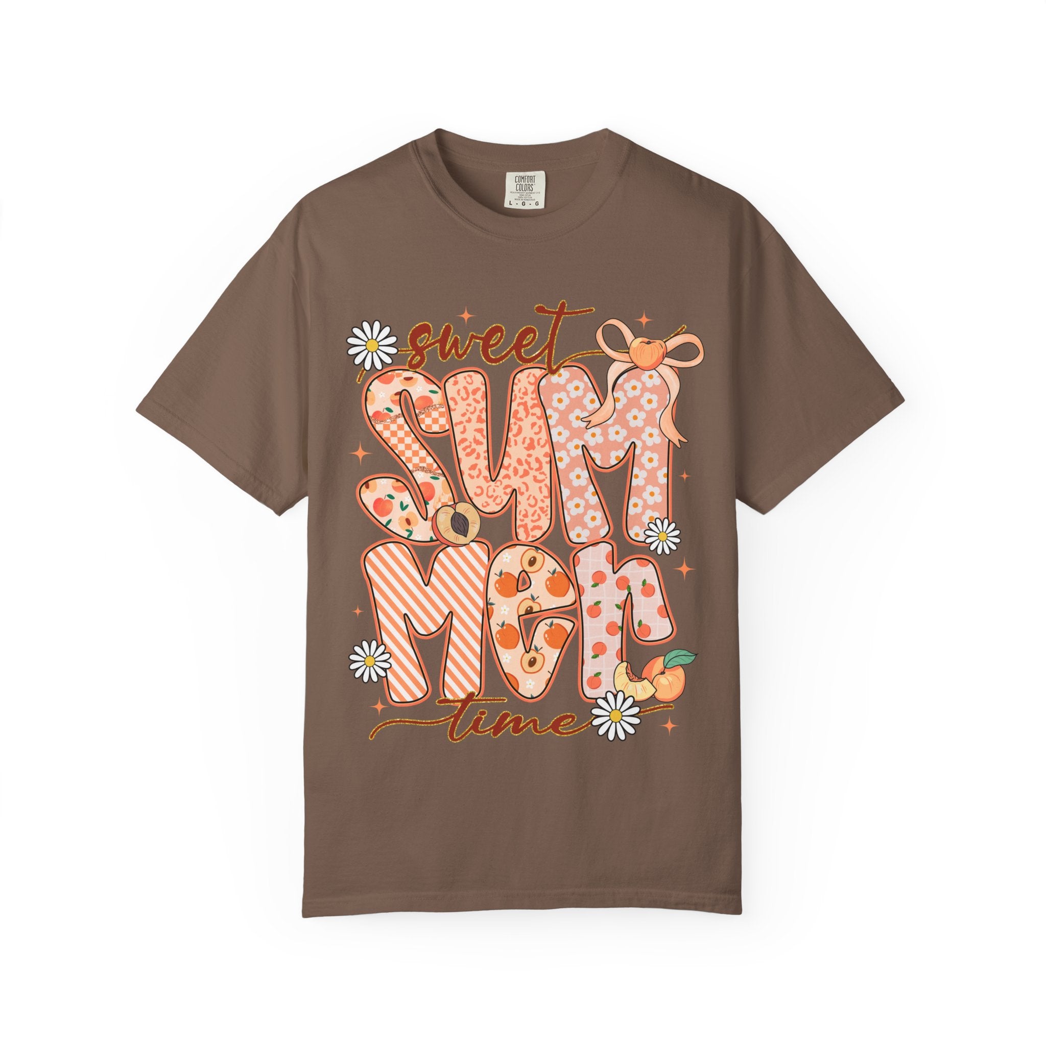 Sweet Summertime T-Shirt — Retro Peach Daisy Graphic